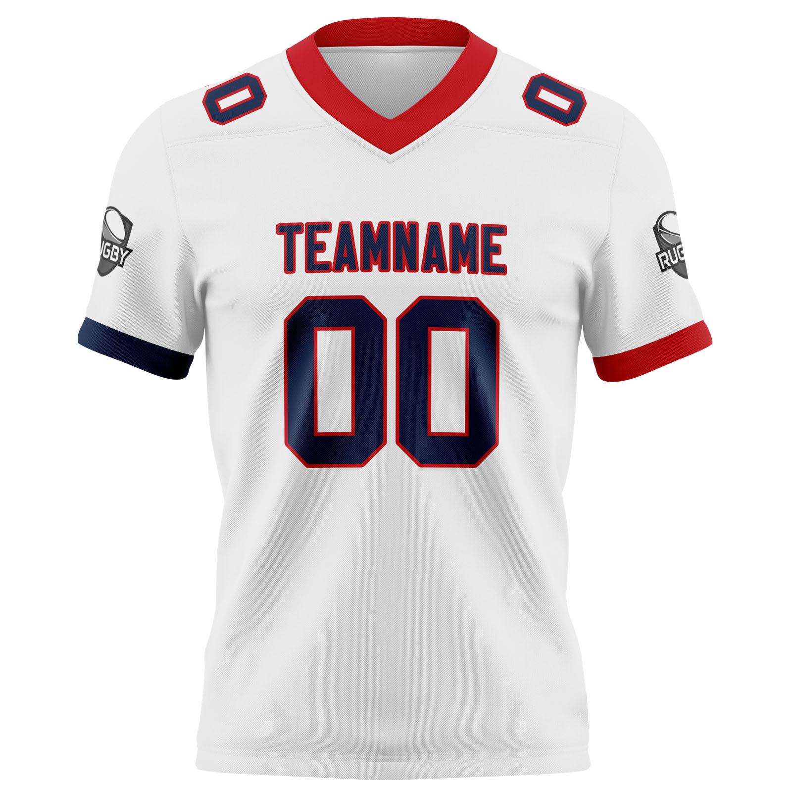 Custom White Navy Red Football Jersey Personalized Football Shirts for Men Printed Team Name Number Logo