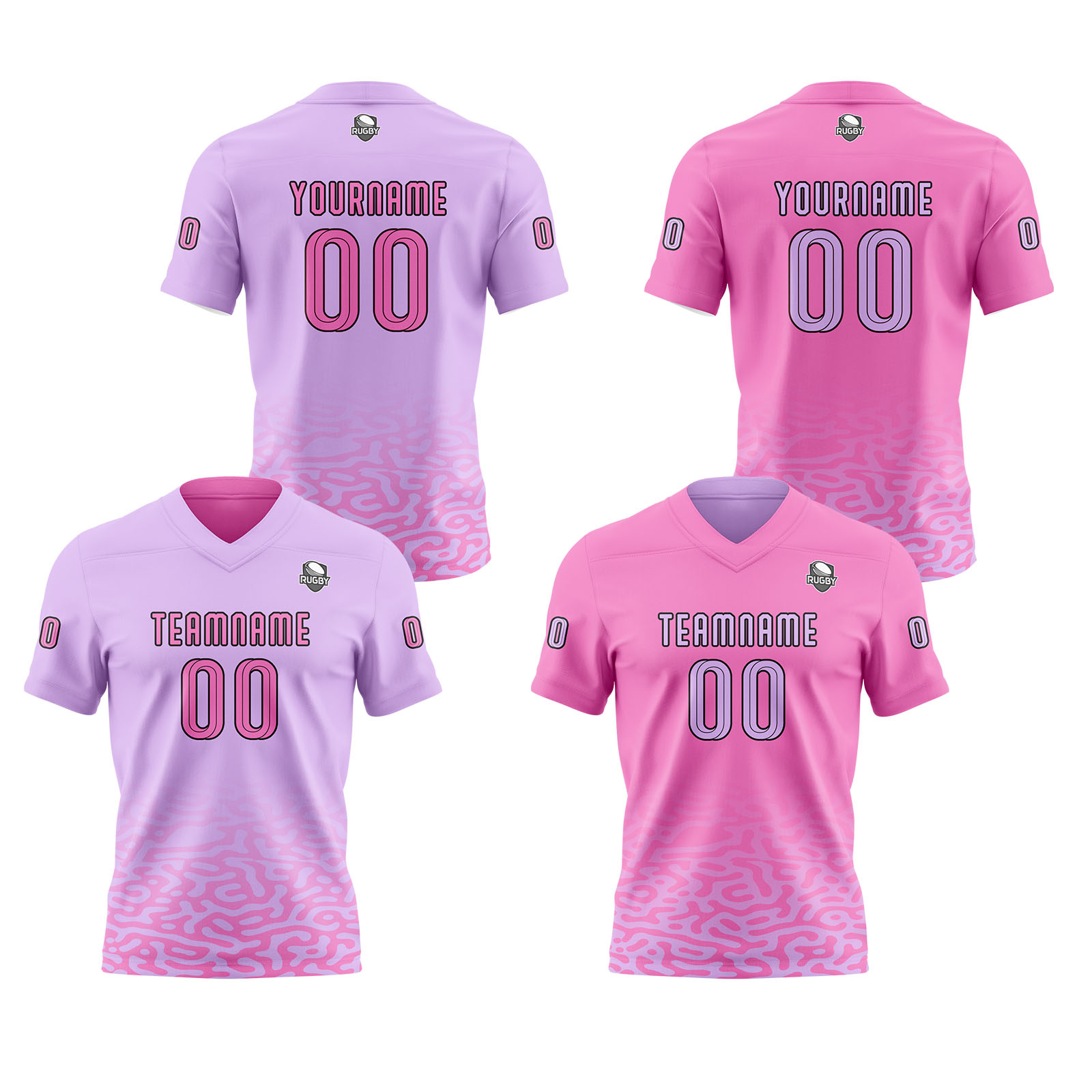 Custom Pink Purple Reversible Football Jersey Personalized Gradient Football Shirts for Men Printed Team Name Number Logo