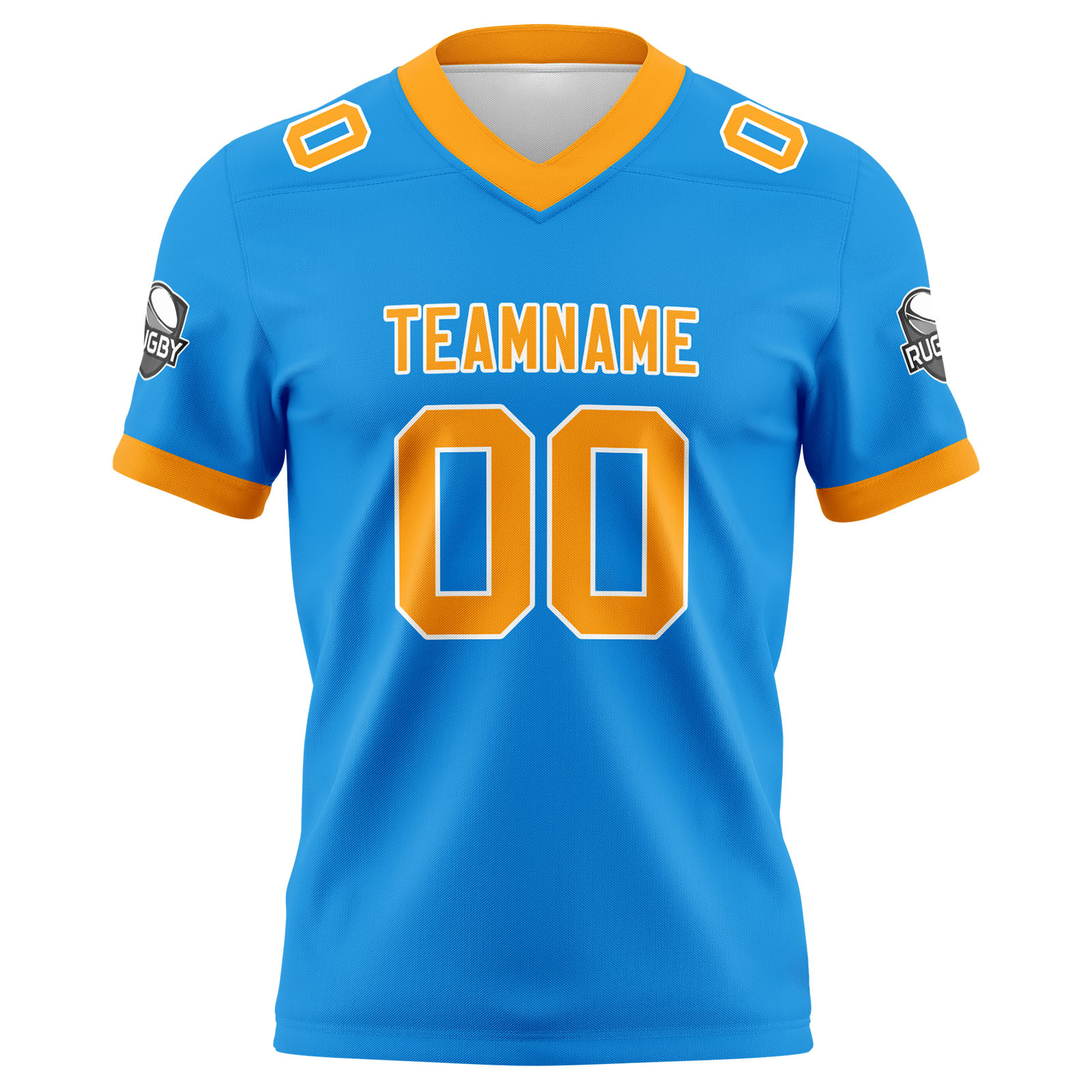 Custom Blue Orange Football Jersey Personalized Football Shirts for Men Printed Team Name Number Logo