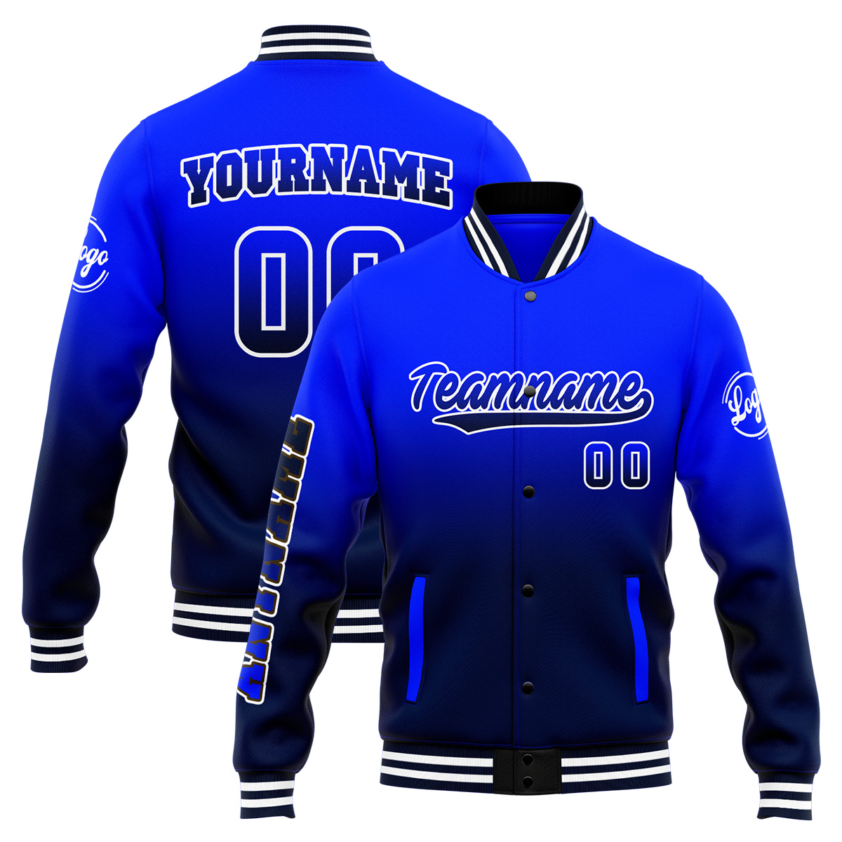 Custom Royal&Navy Varsity Jacket for Men Women and Youth with Personalized Letterman Jacket 