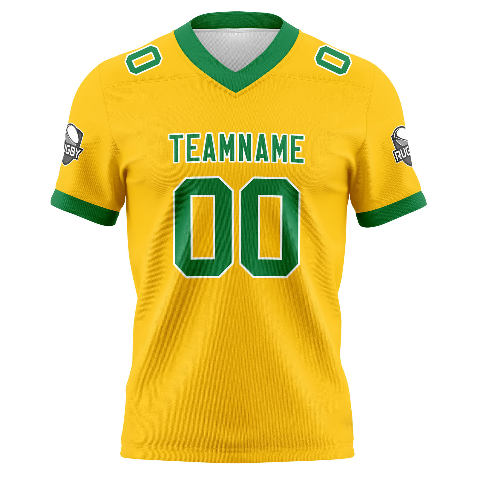 Custom Yellow Green Football Jersey Personalized Football Shirts for Men Printed Team Name Number Logo