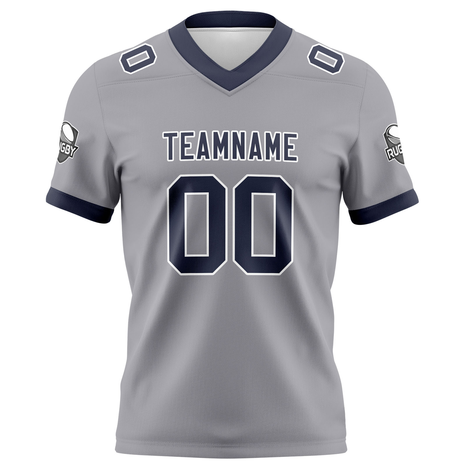Custom Gray Navy Football Jersey Personalized Football Shirts for Men Printed Team Name Number Logo