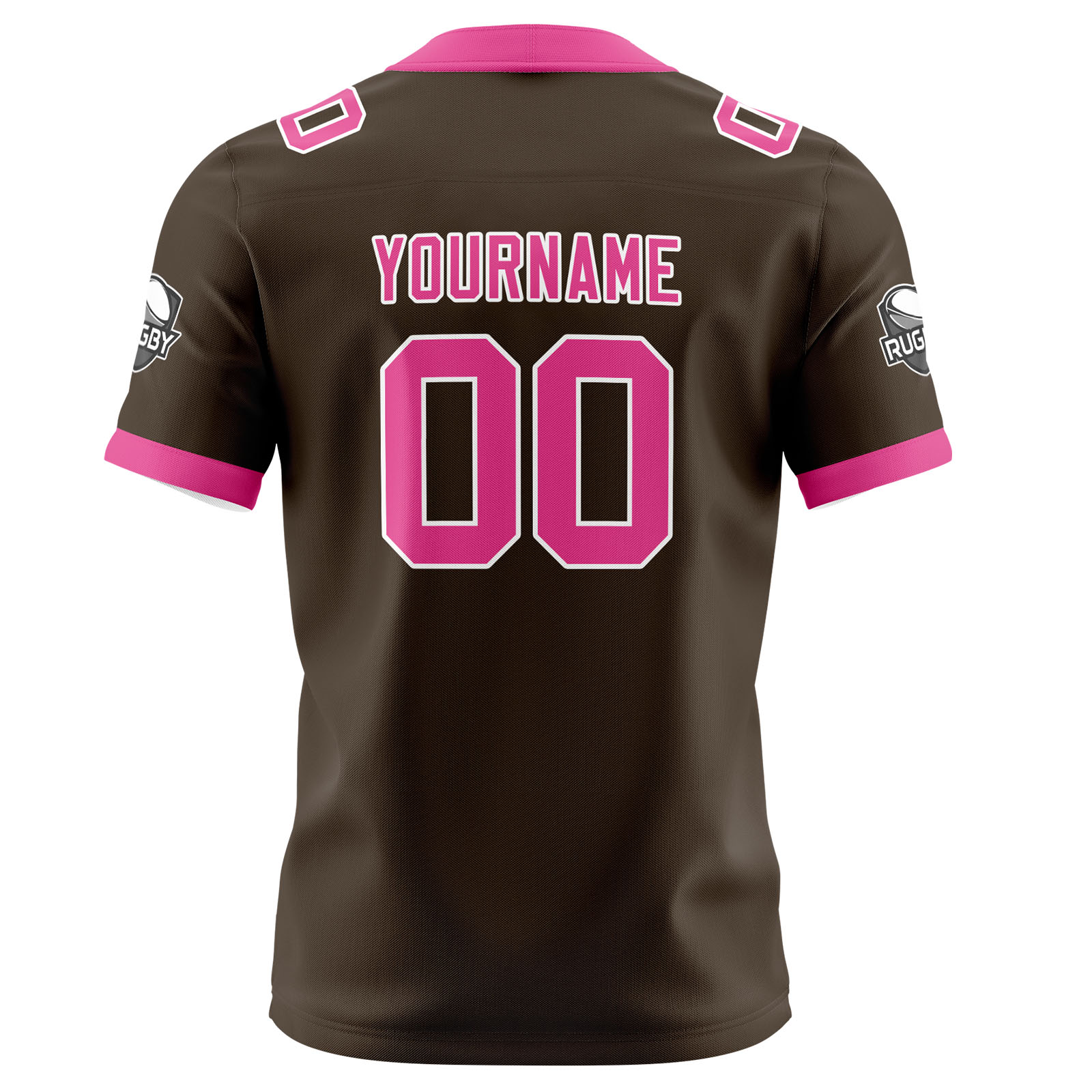 Custom Brown Pink Football Jersey Personalized Football Shirts for Men Printed Team Name Number Logo
