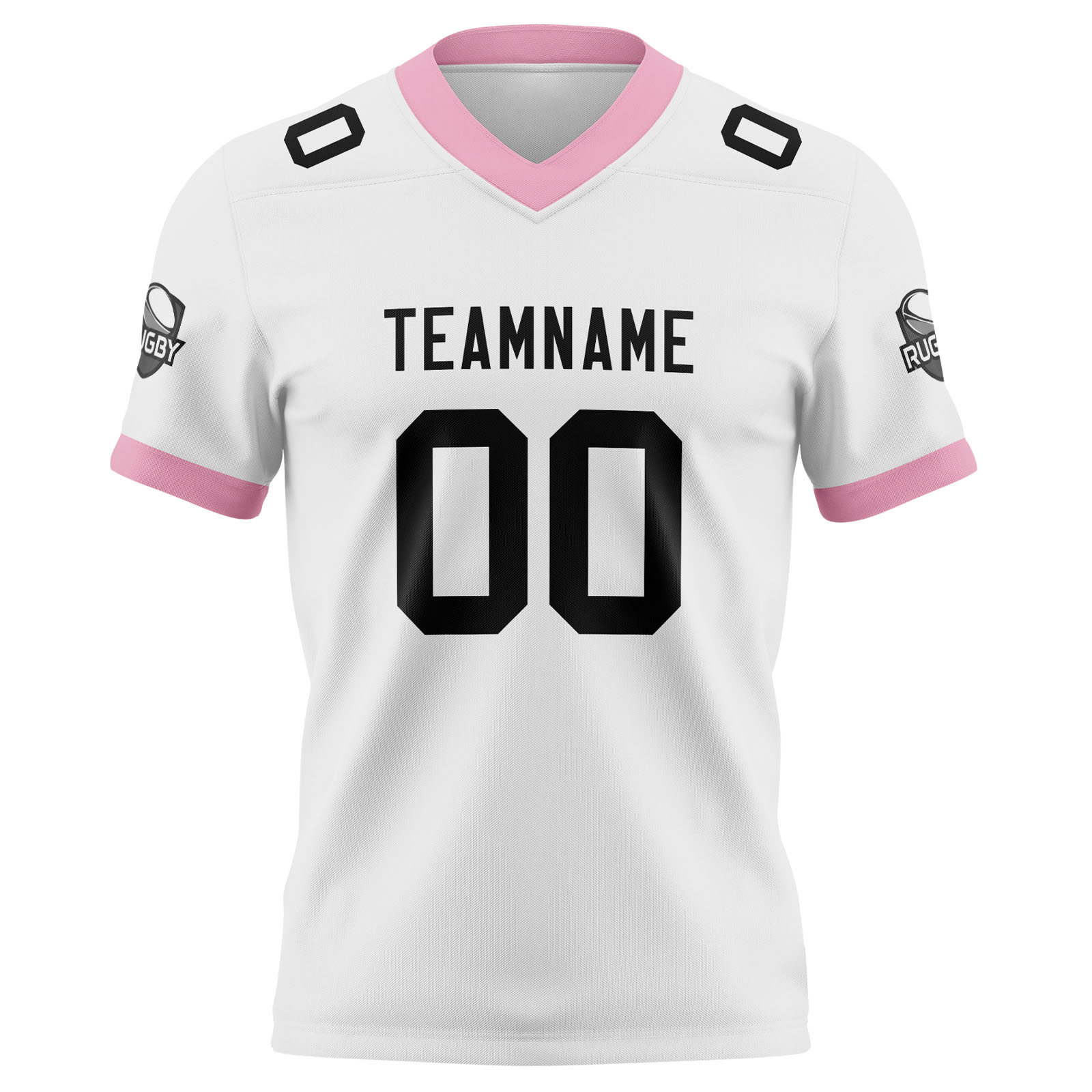 Custom White Pink Football Jersey Personalized Football Shirts for Men Printed Team Name Number Logo