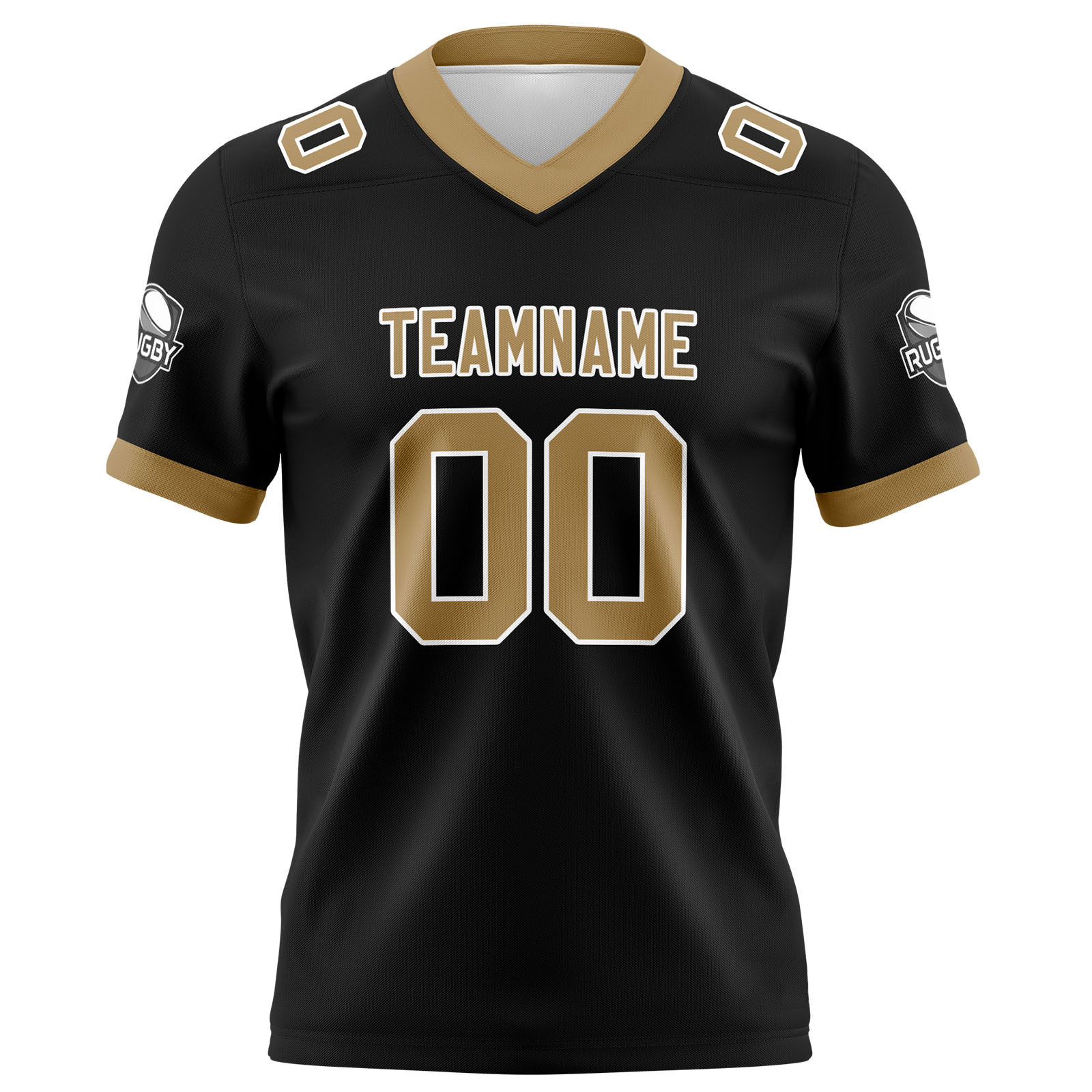 Custom Black Old Gold Football Jersey Personalized Football Shirts for Men Printed Team Name Number Logo