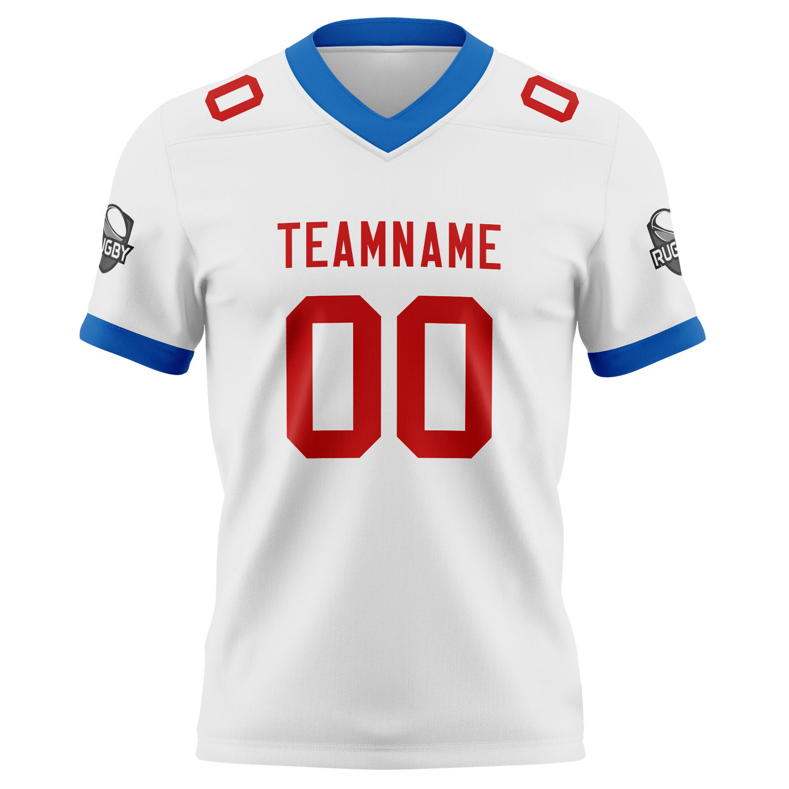 Custom White Red Football Jersey Personalized Football Shirts for Men Printed Team Name Number Logo