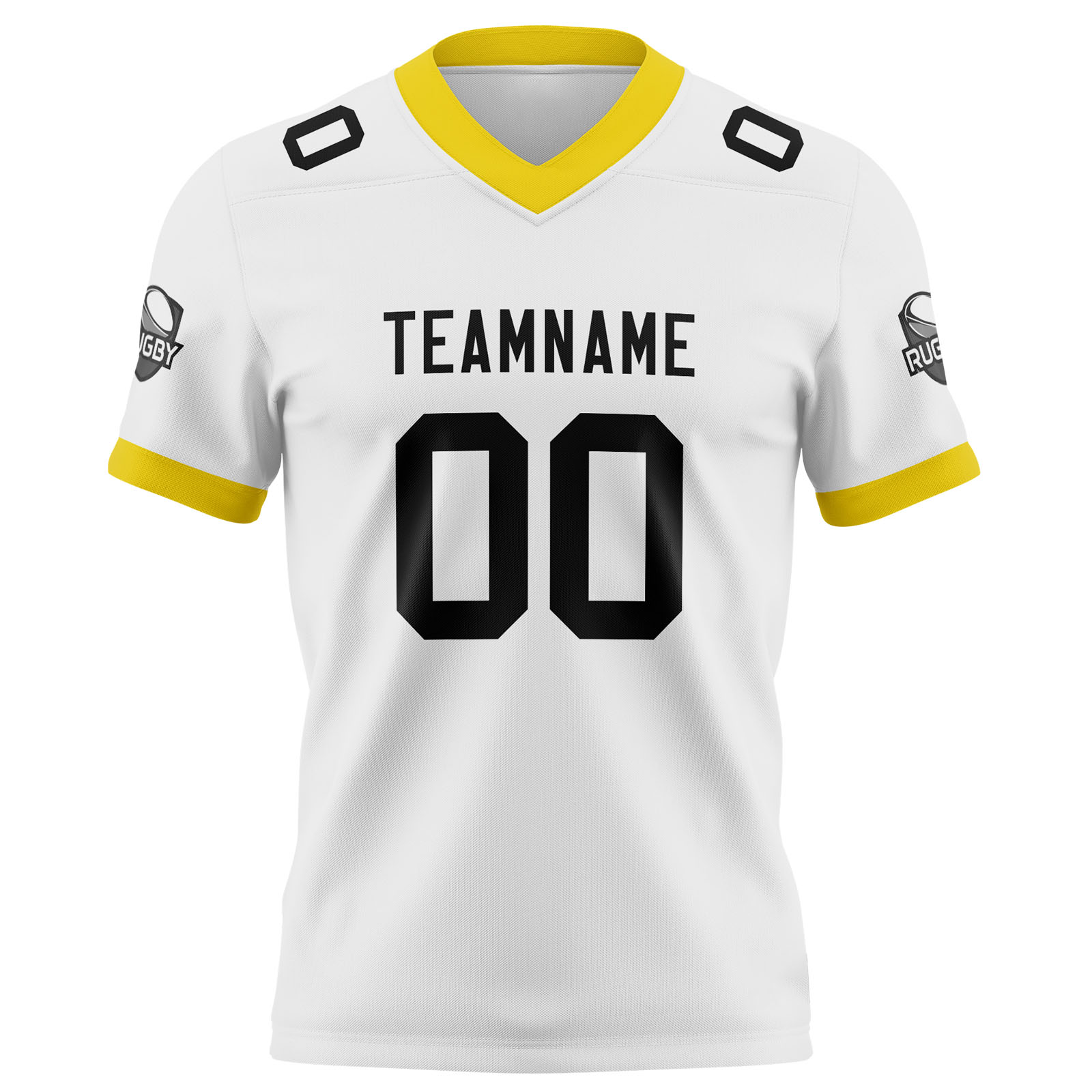 Custom White Yellow Football Jersey Personalized Football Shirts for Men Printed Team Name Number Logo
