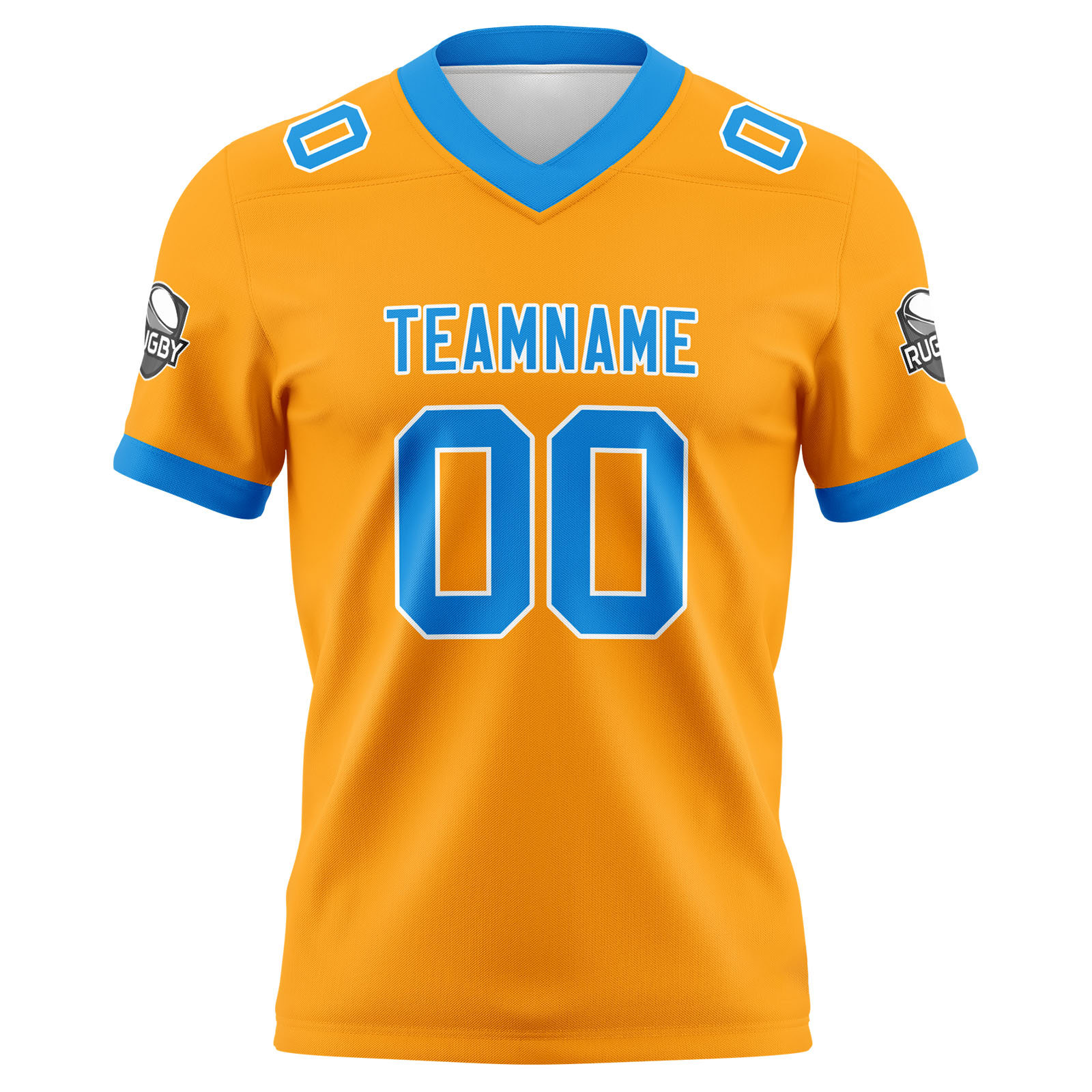 Custom Orange Blue Football Jersey Personalized Football Shirts for Men Printed Team Name Number Logo