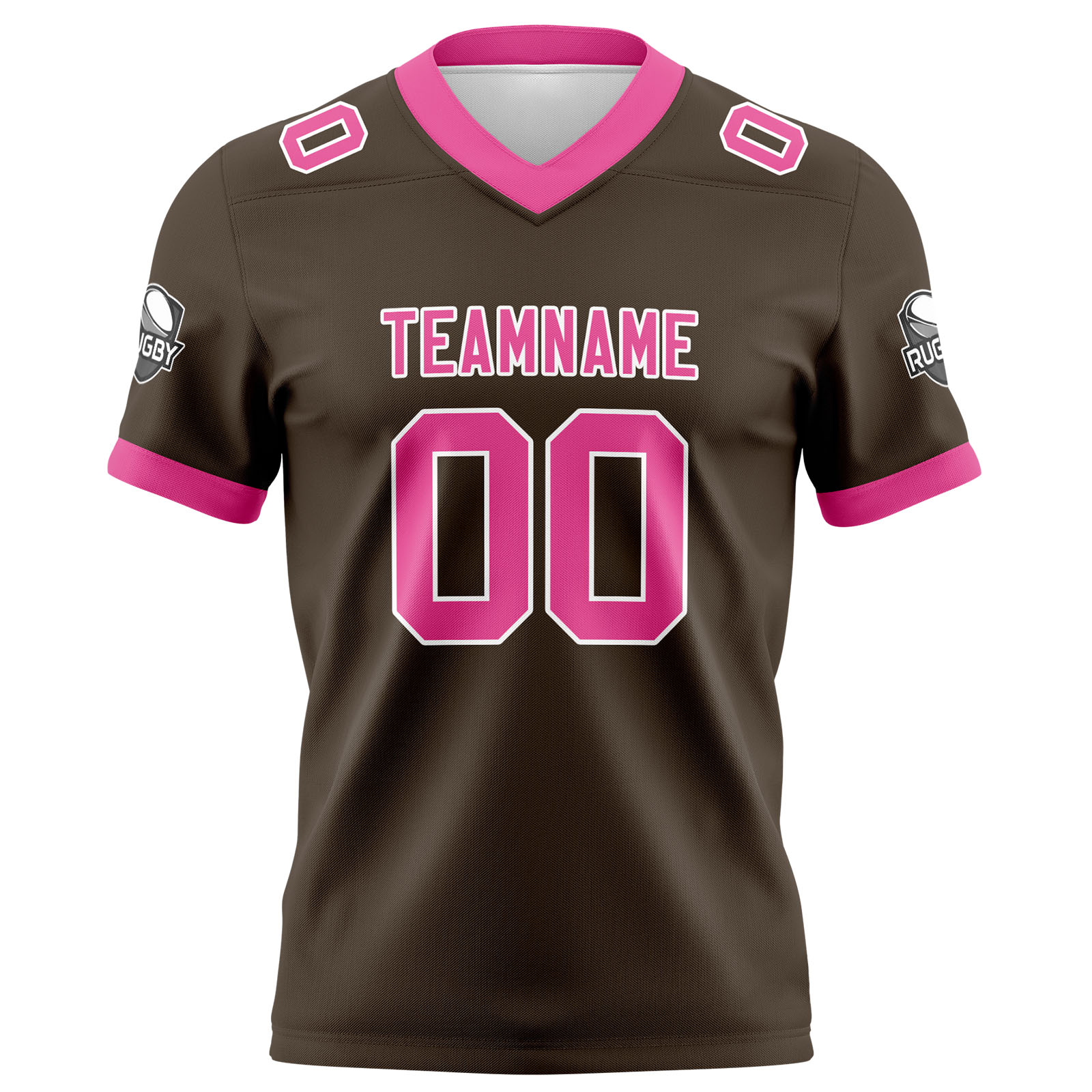 Custom Brown Pink Football Jersey Personalized Football Shirts for Men Printed Team Name Number Logo