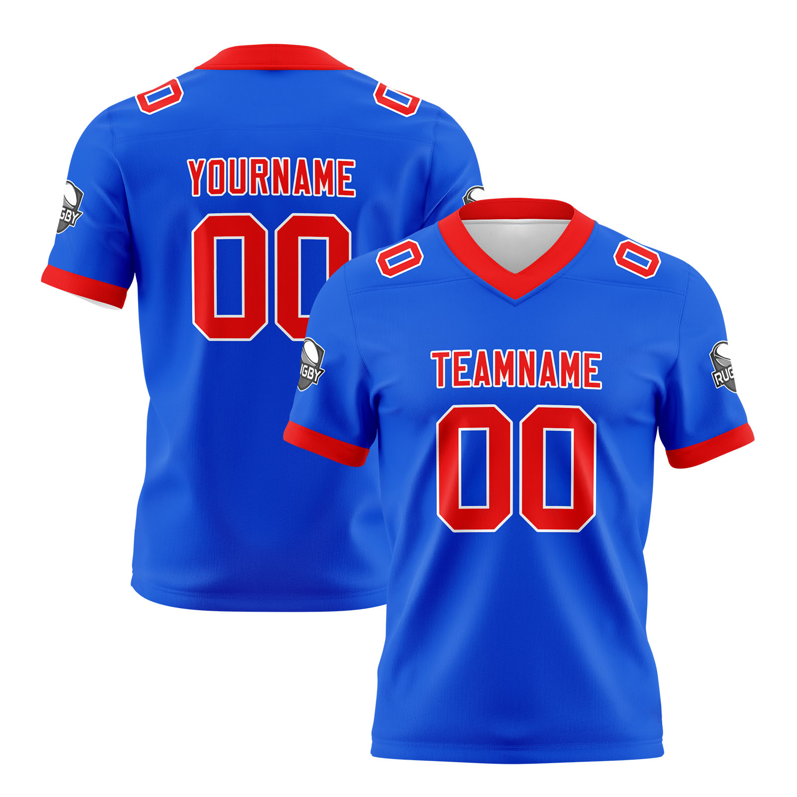 Custom Blue Red Football Jersey Personalized Football Shirts for Men Printed Team Name Number Logo