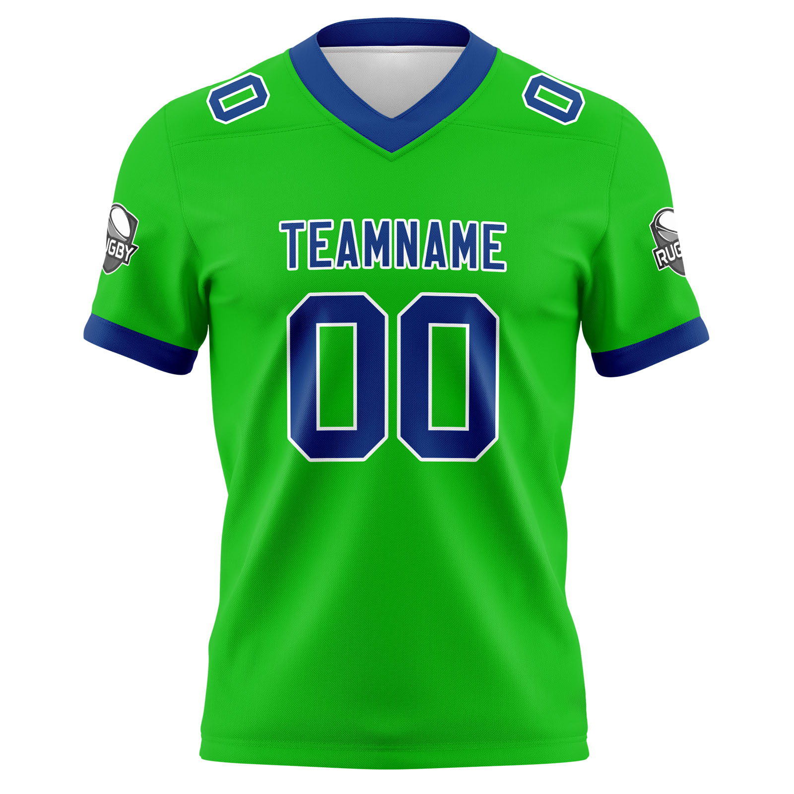Custom Green Blue Football Jersey Personalized Football Shirts for Men Printed Team Name Number Logo