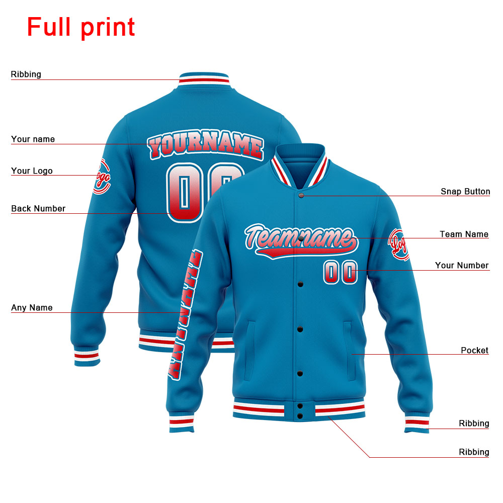 Custom Blue Red Varsity Jacket for Men Women and Youth with Personalized Letterman Jacket 
