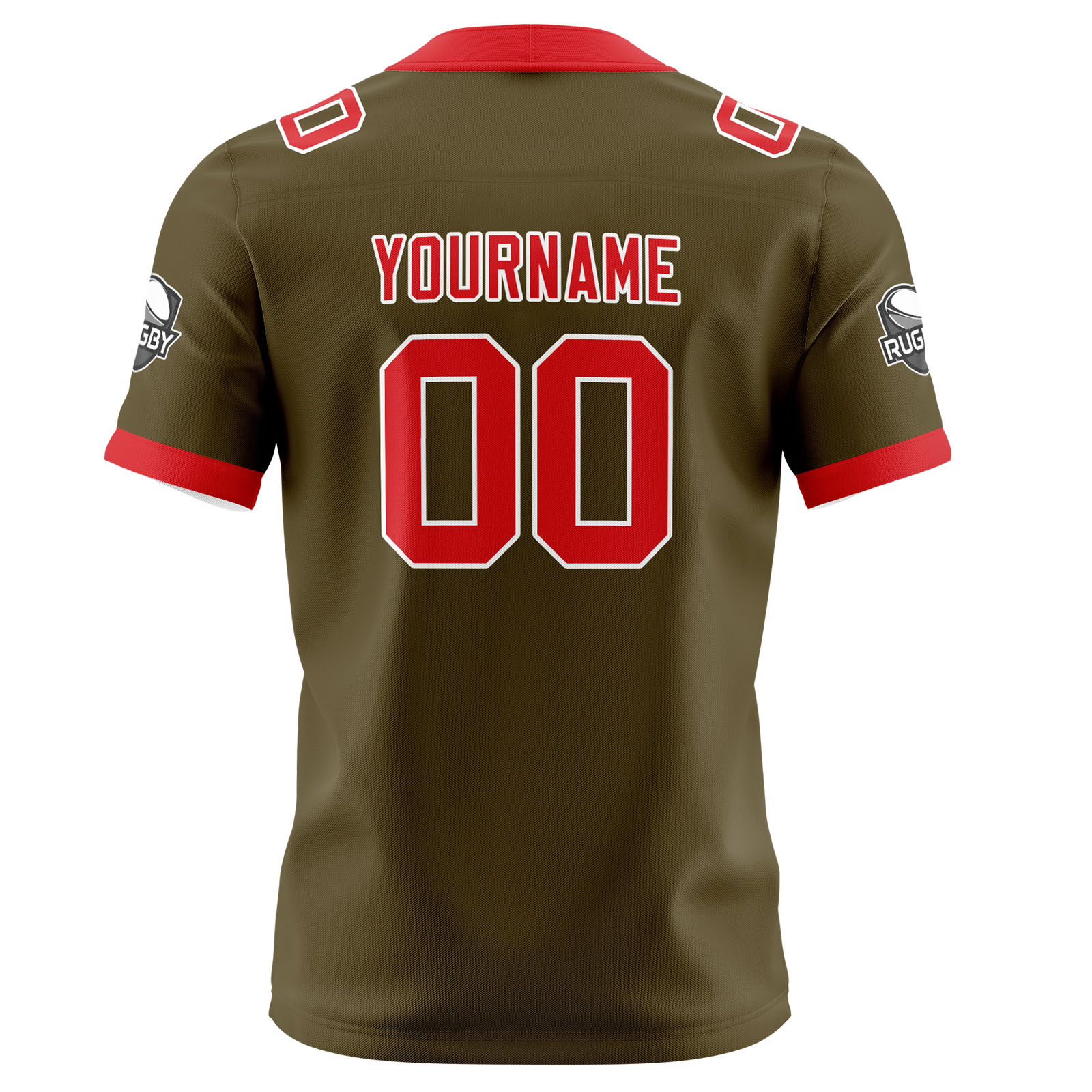 Custom Brown Red Football Jersey Personalized Football Shirts for Men Printed Team Name Number Logo