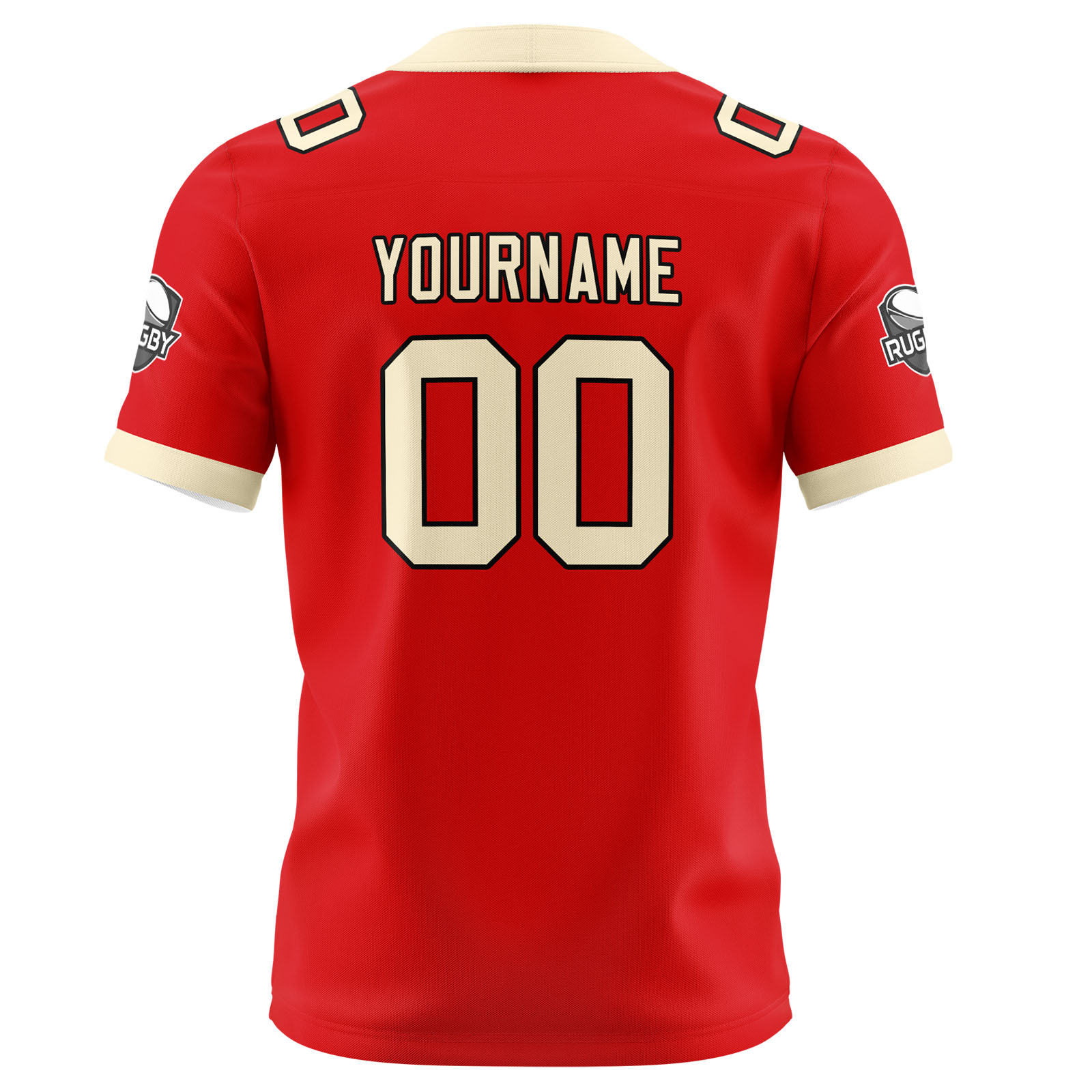 Custom Red Cream Football Jersey Personalized Football Shirts for Men Printed Team Name Number Logo