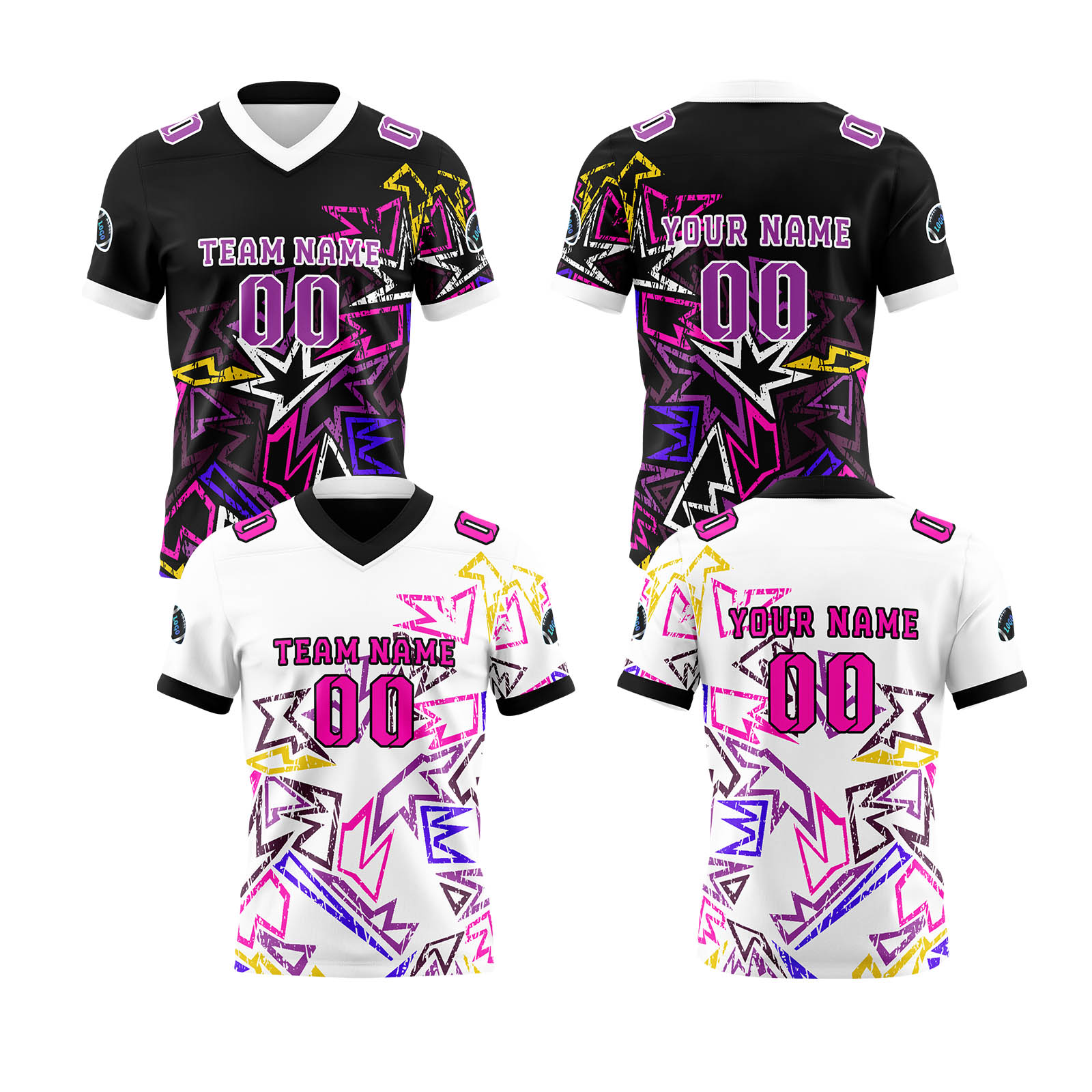 Custom White Pink Reversible Football Jersey Personalized Gradient Football Shirts for Men Printed Team Name Number Logo