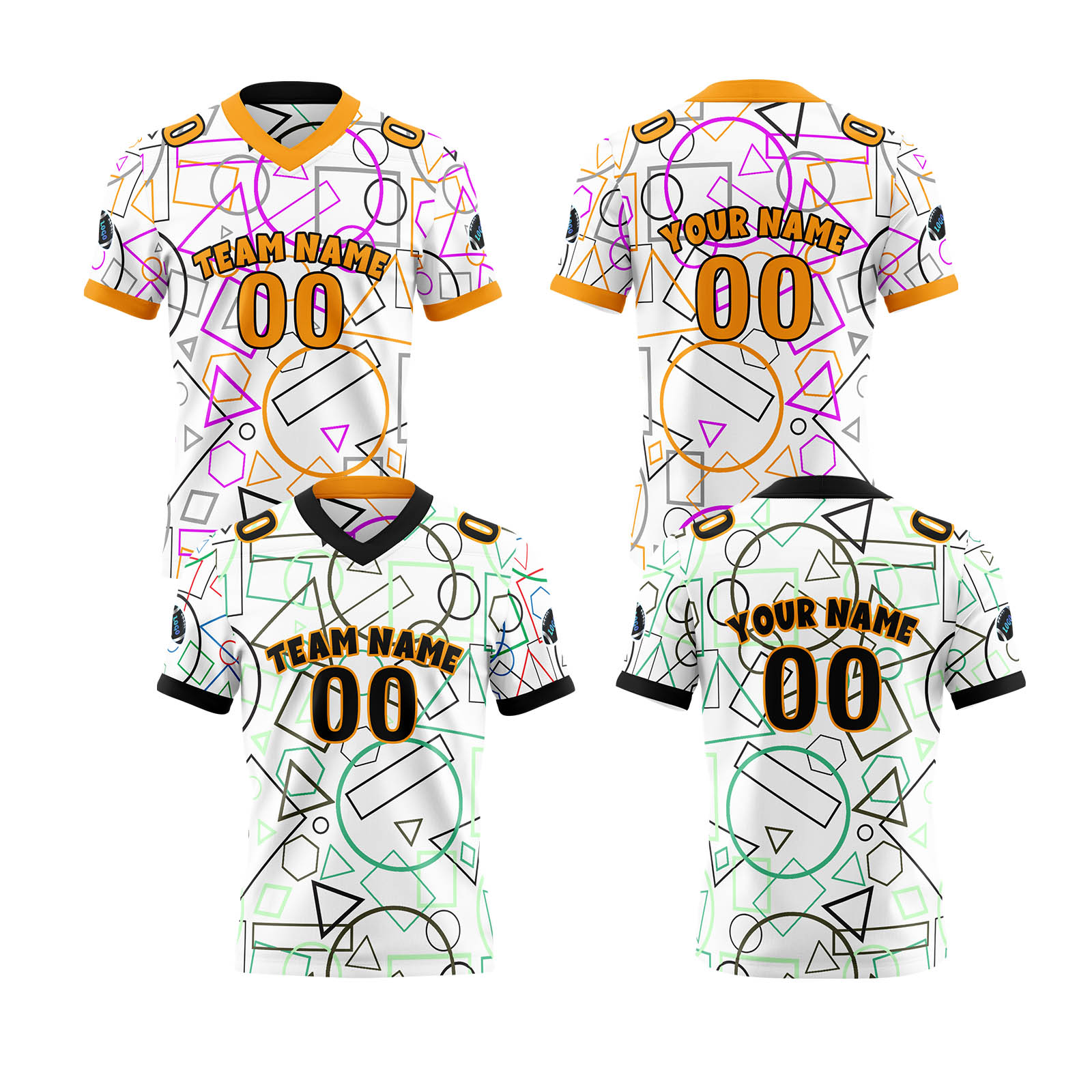 Custom Pink Green Reversible Football Jersey Personalized Gradient Football Shirts for Men Printed Team Name Number Logo