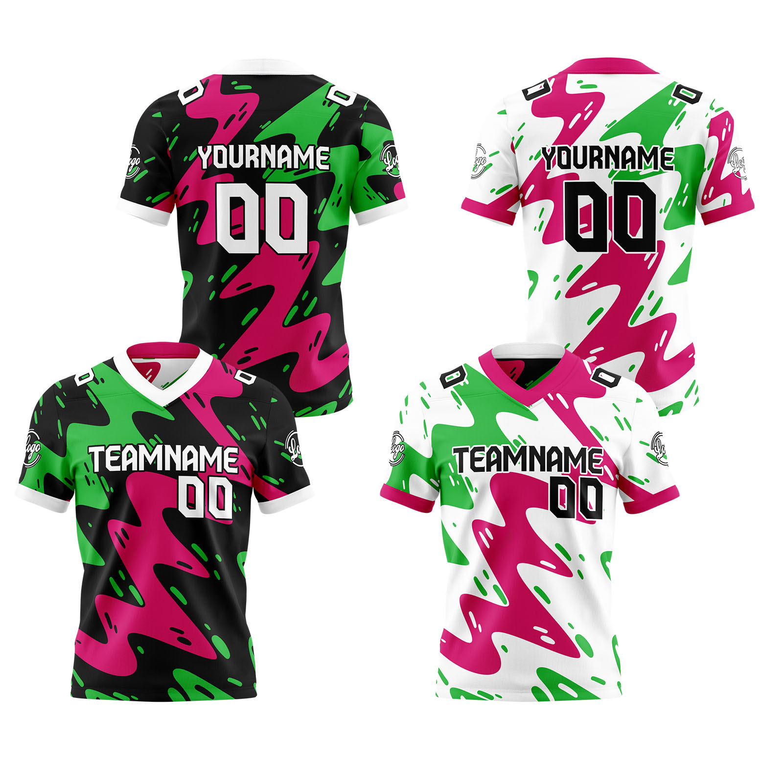Custom Black Rose Reversible Football Jersey Personalized Gradient Football Shirts for Men Printed Team Name Number Logo