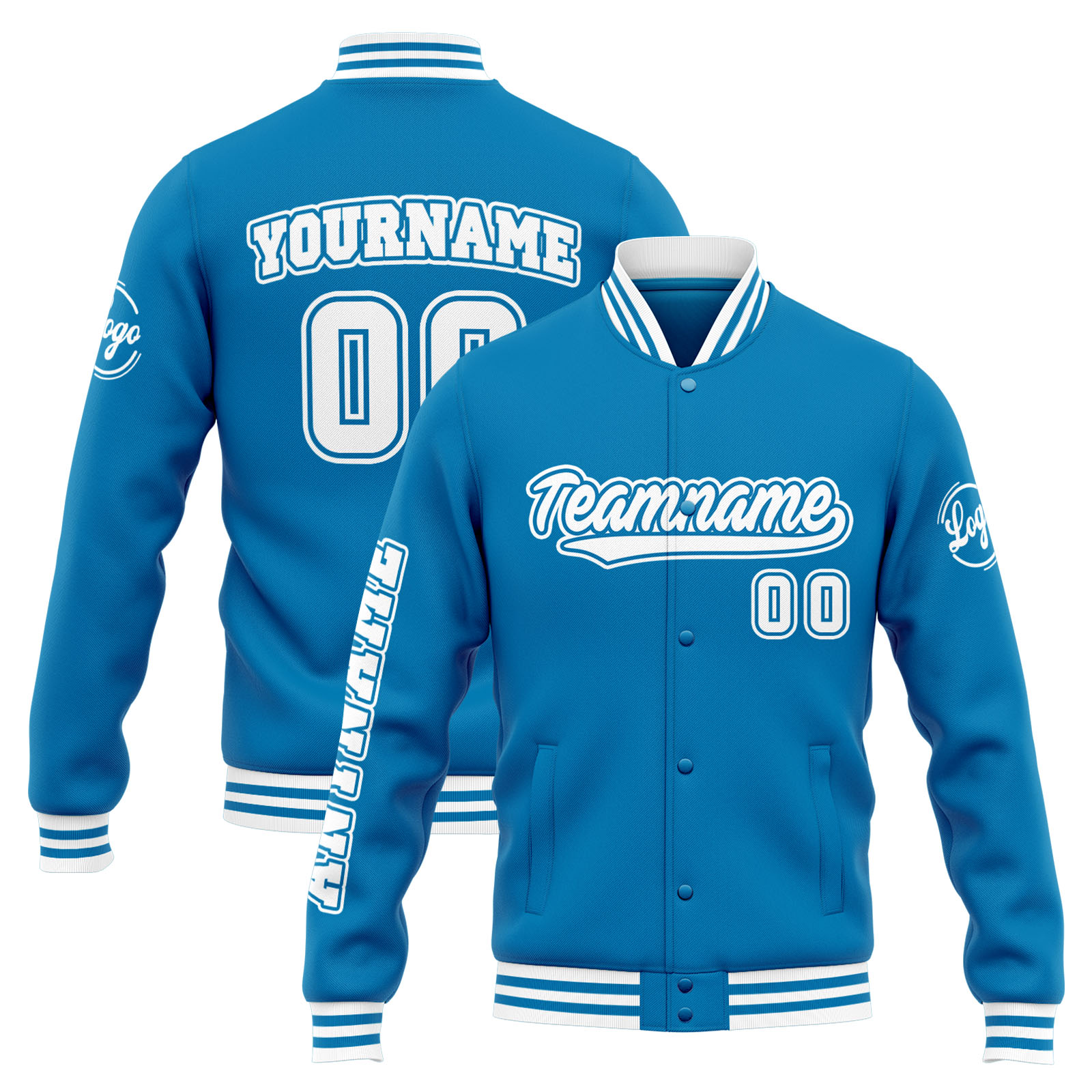 Custom Blue Varsity Jacket for Men Women and Youth with Personalized Letterman Jacket 