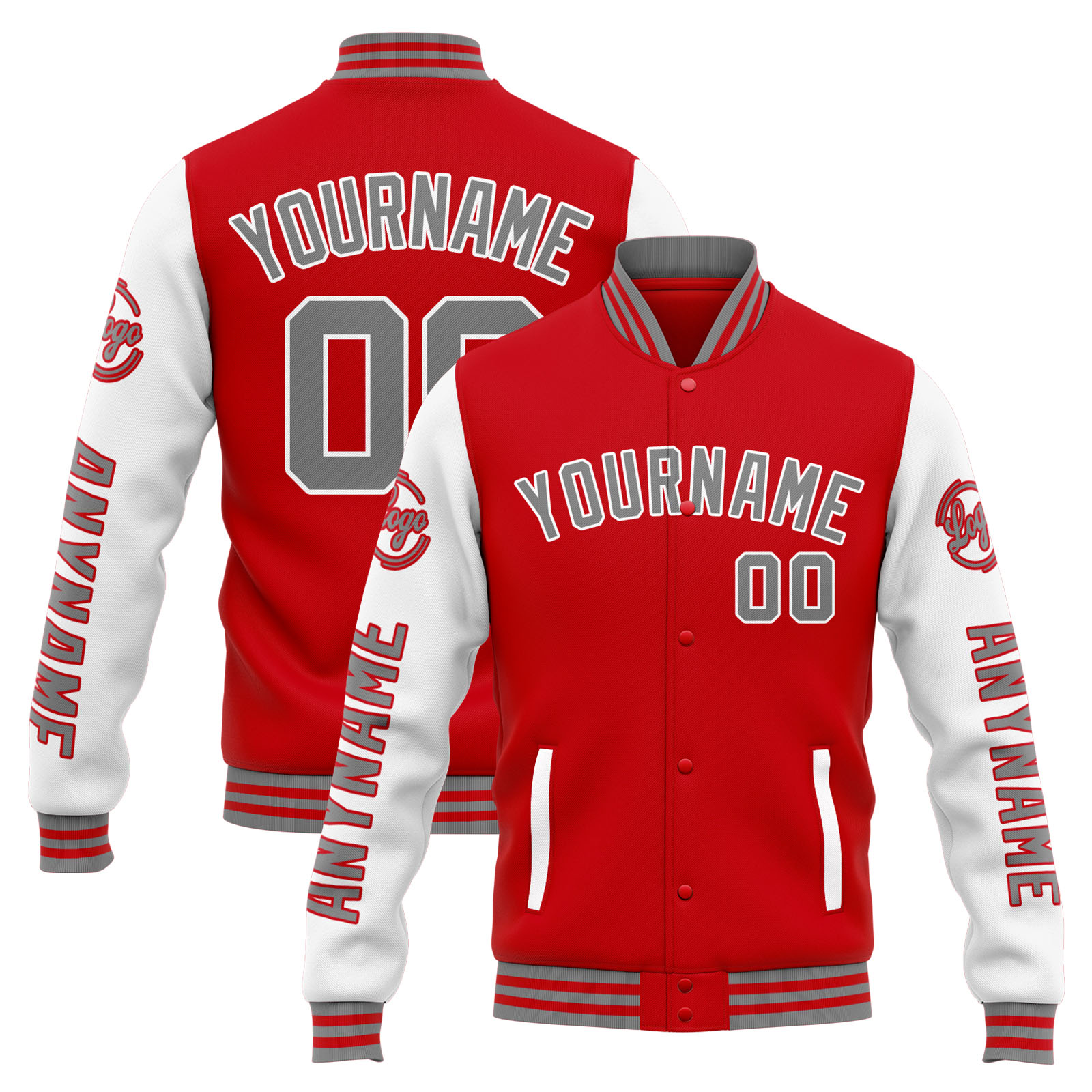 Custom Red White Varsity Jacket for Men Women and Youth with Personalized Letterman Jacket 