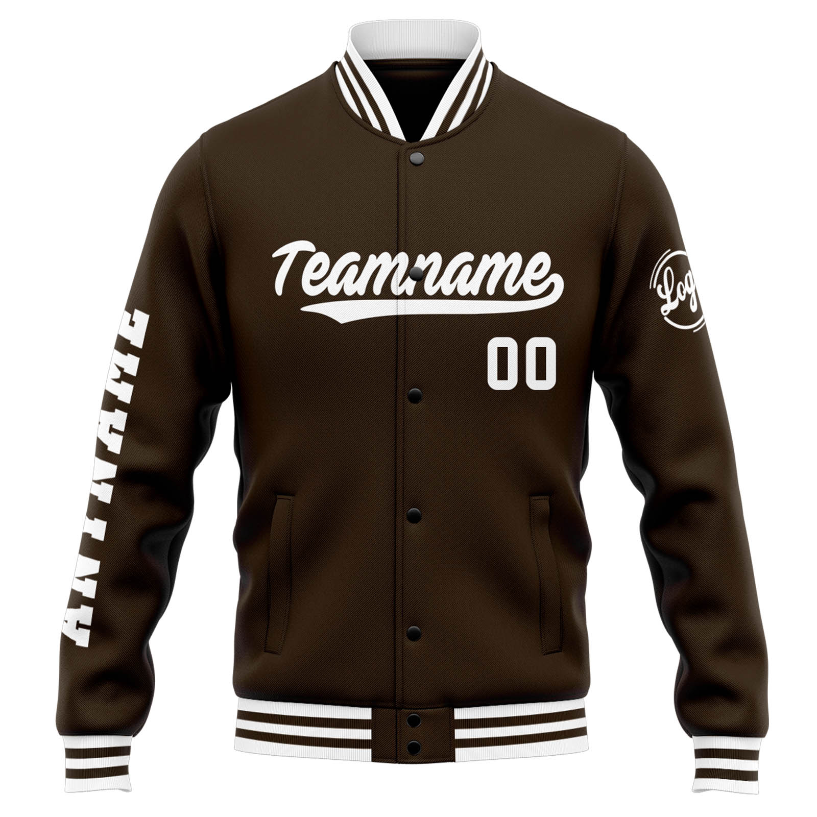 Custom Brown White Varsity Jacket for Men Women and Youth with Personalized Letterman Jacket 