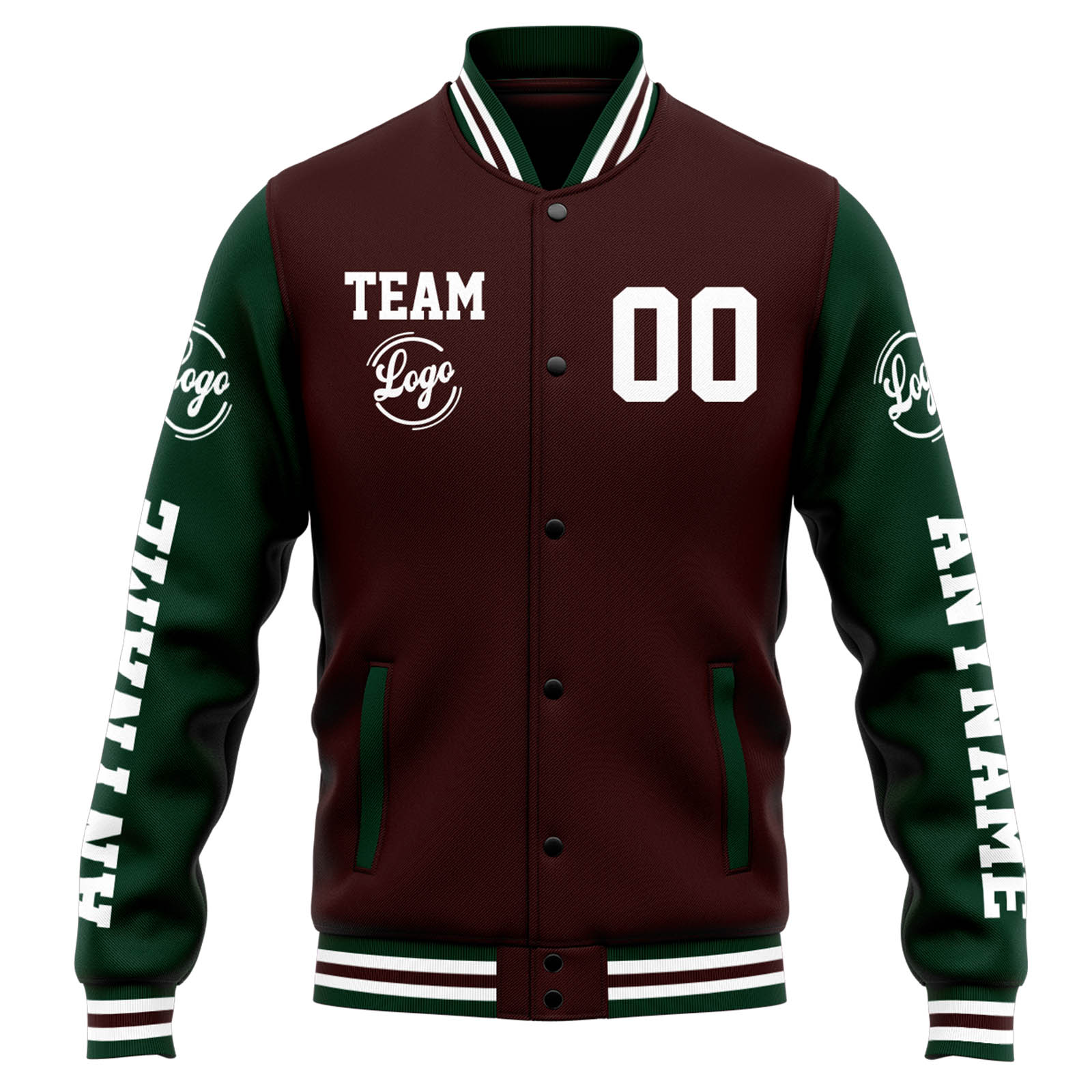 Custom Brown Green Varsity Jacket for Men Women and Youth with Personalized Letterman Jacket 