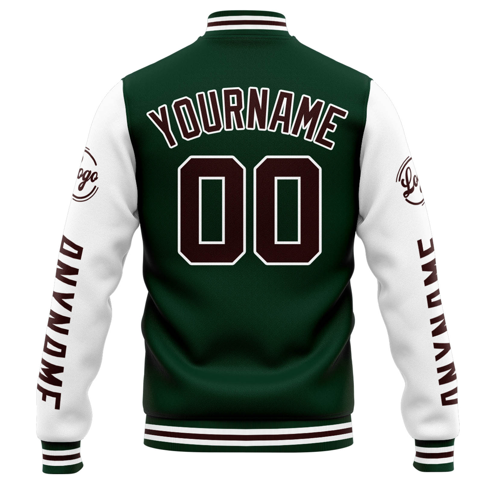 Custom Green White Varsity Jacket for Men Women and Youth with Personalized Letterman Jacket 