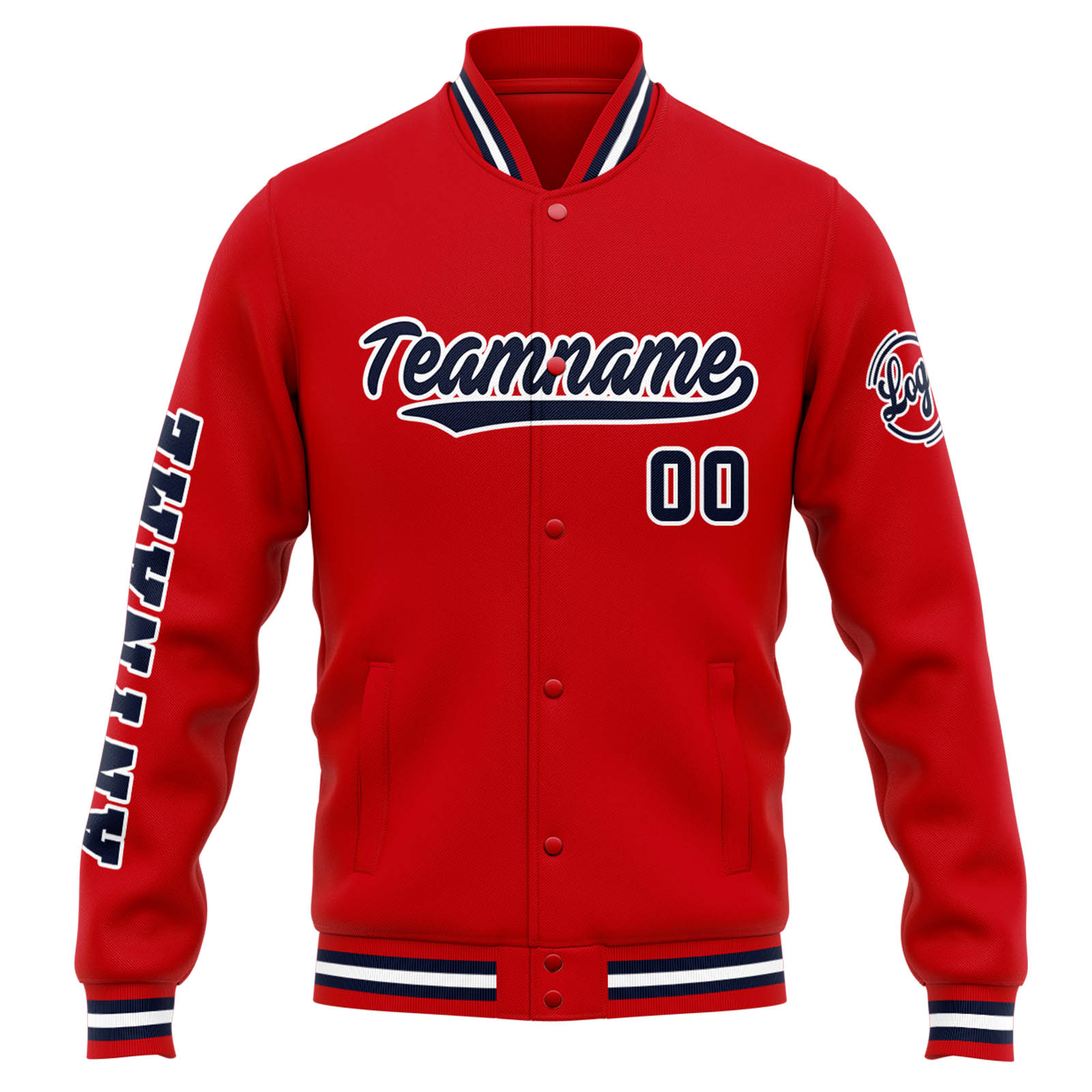 Custom Red Navy Varsity Jacket for Men Women and Youth with Personalized Letterman Jacket 