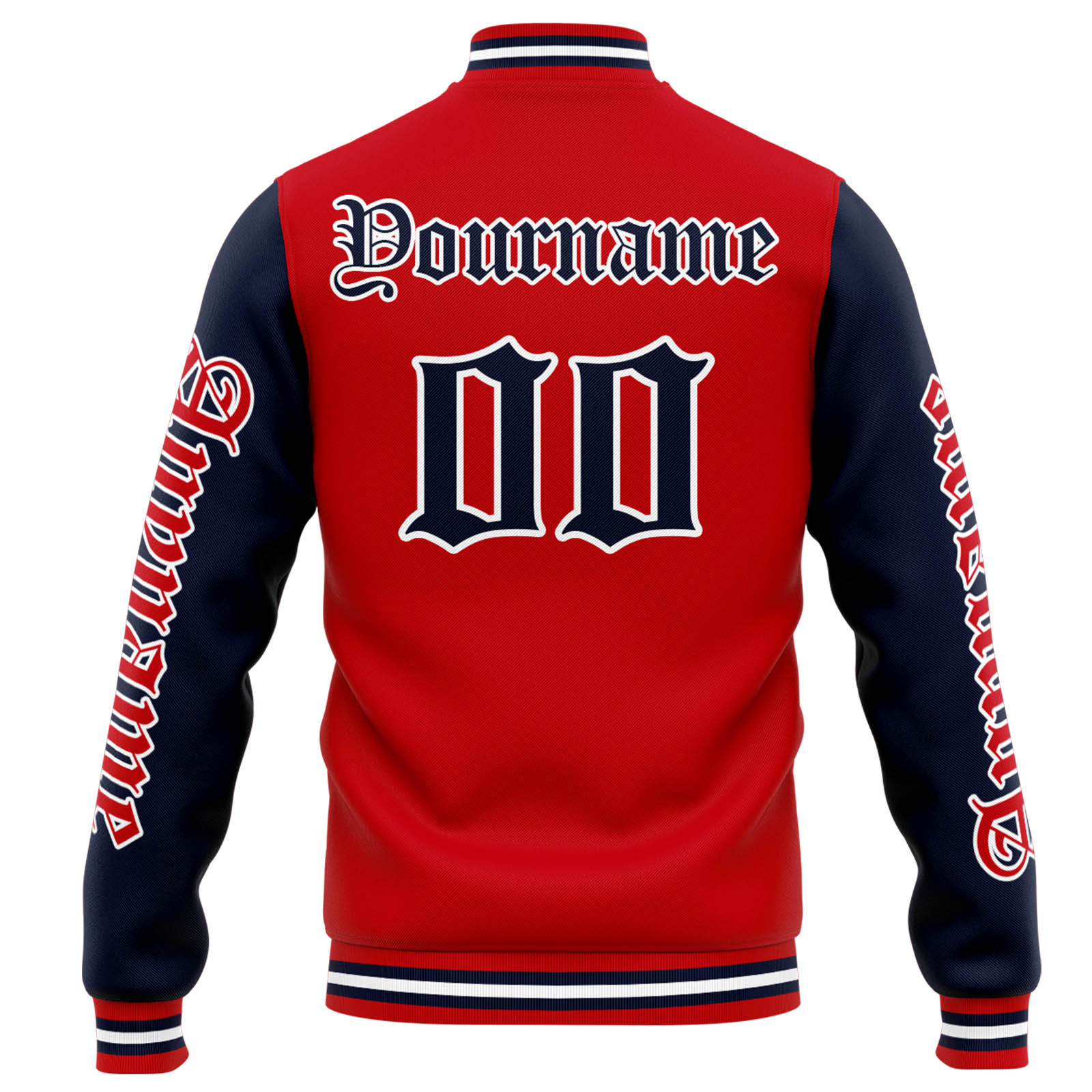 Custom Red Navy Varsity Jacket for Men Women and Youth with Personalized Letterman Jacket 