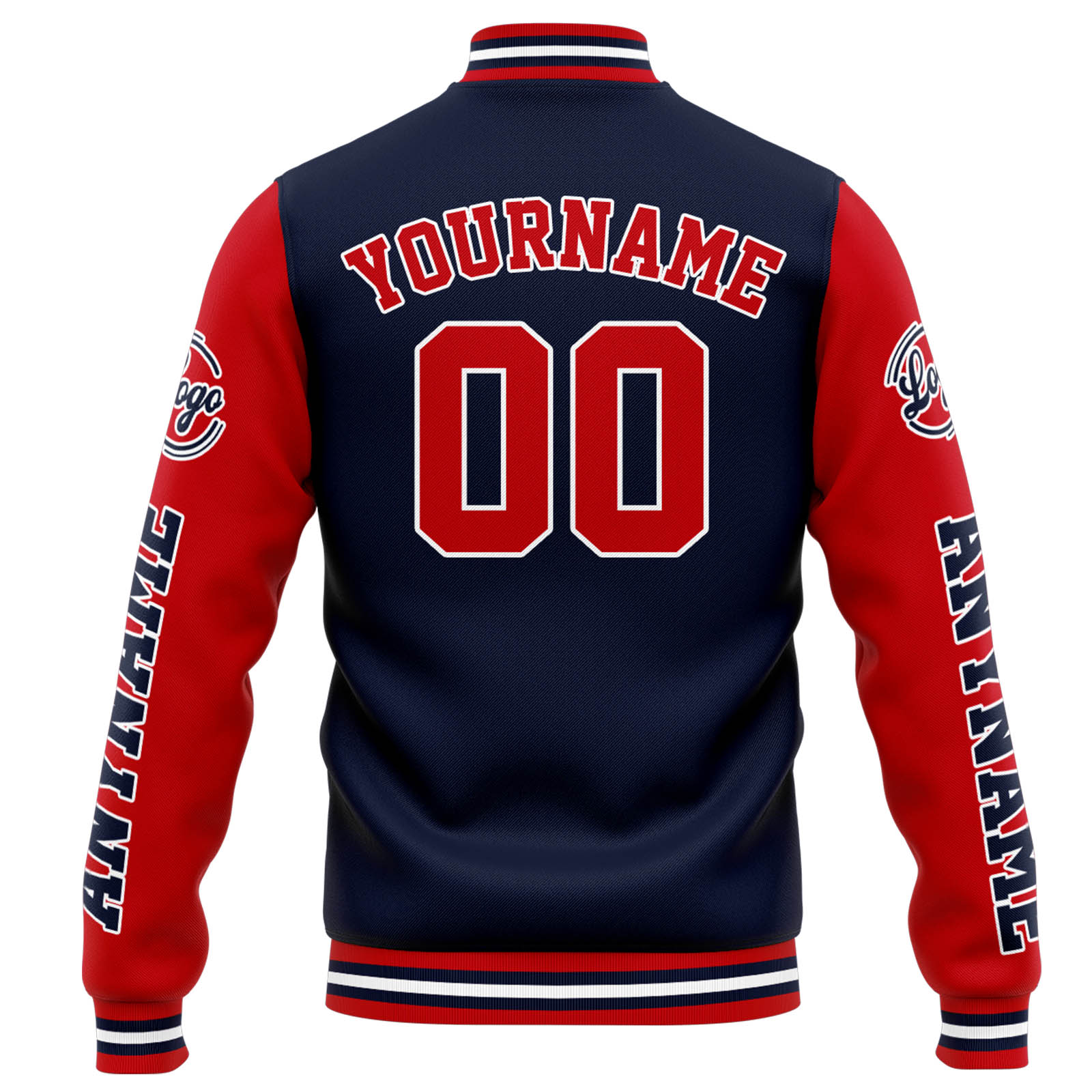 Custom Navy Red Varsity Jacket for Men Women and Youth with Personalized Letterman Jacket 