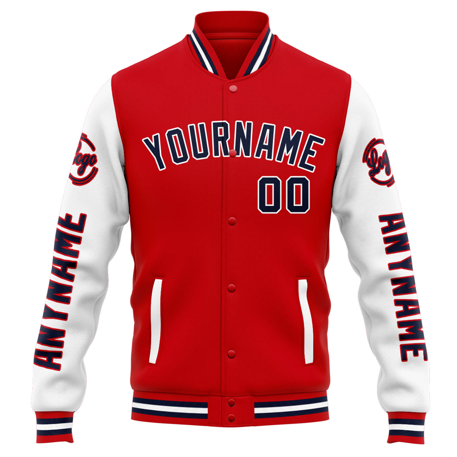 Custom Red White Varsity Jacket for Men Women and Youth with Personalized Letterman Jacket 