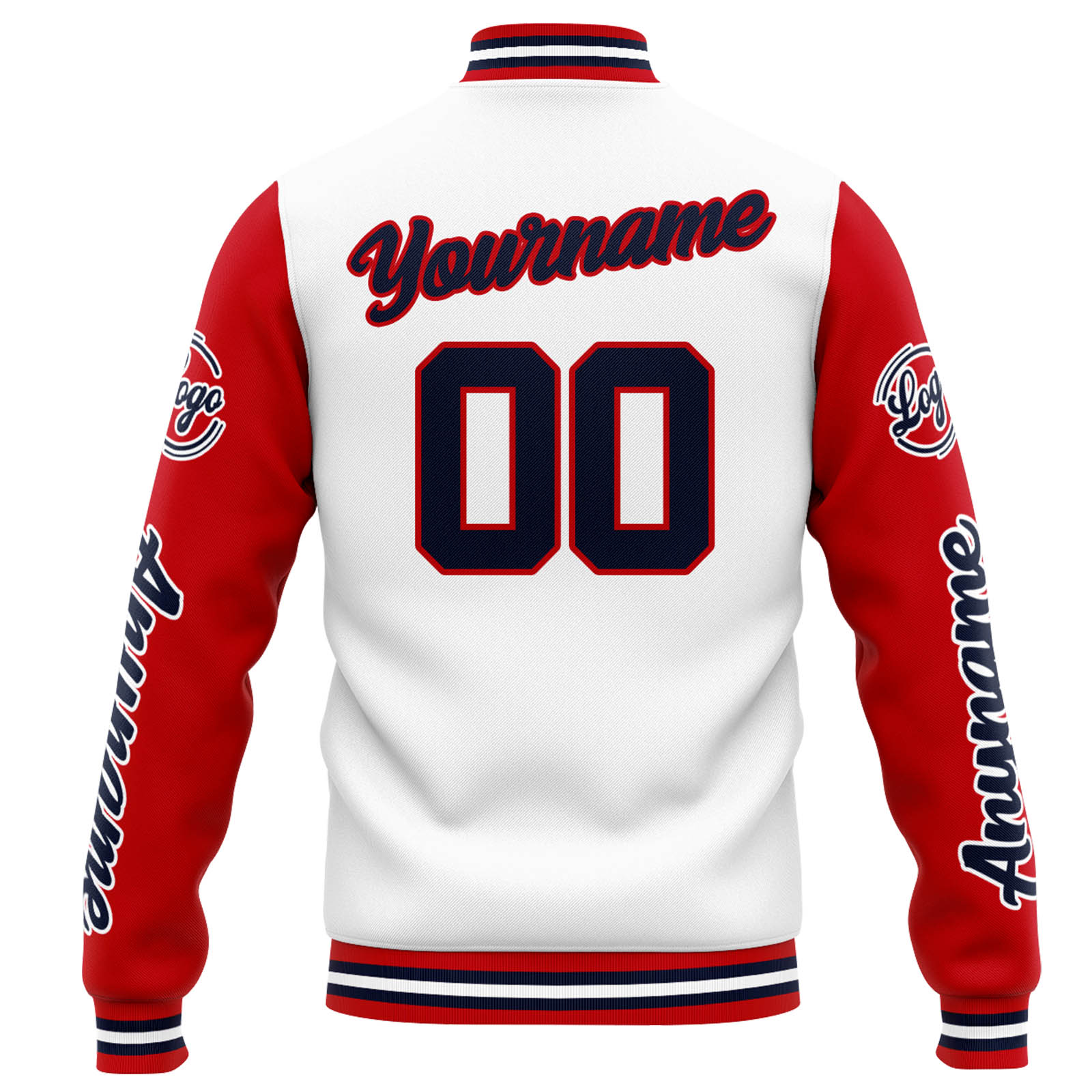 Custom White Red Navy Varsity Jacket for Men Women and Youth with Personalized Letterman Jacket 