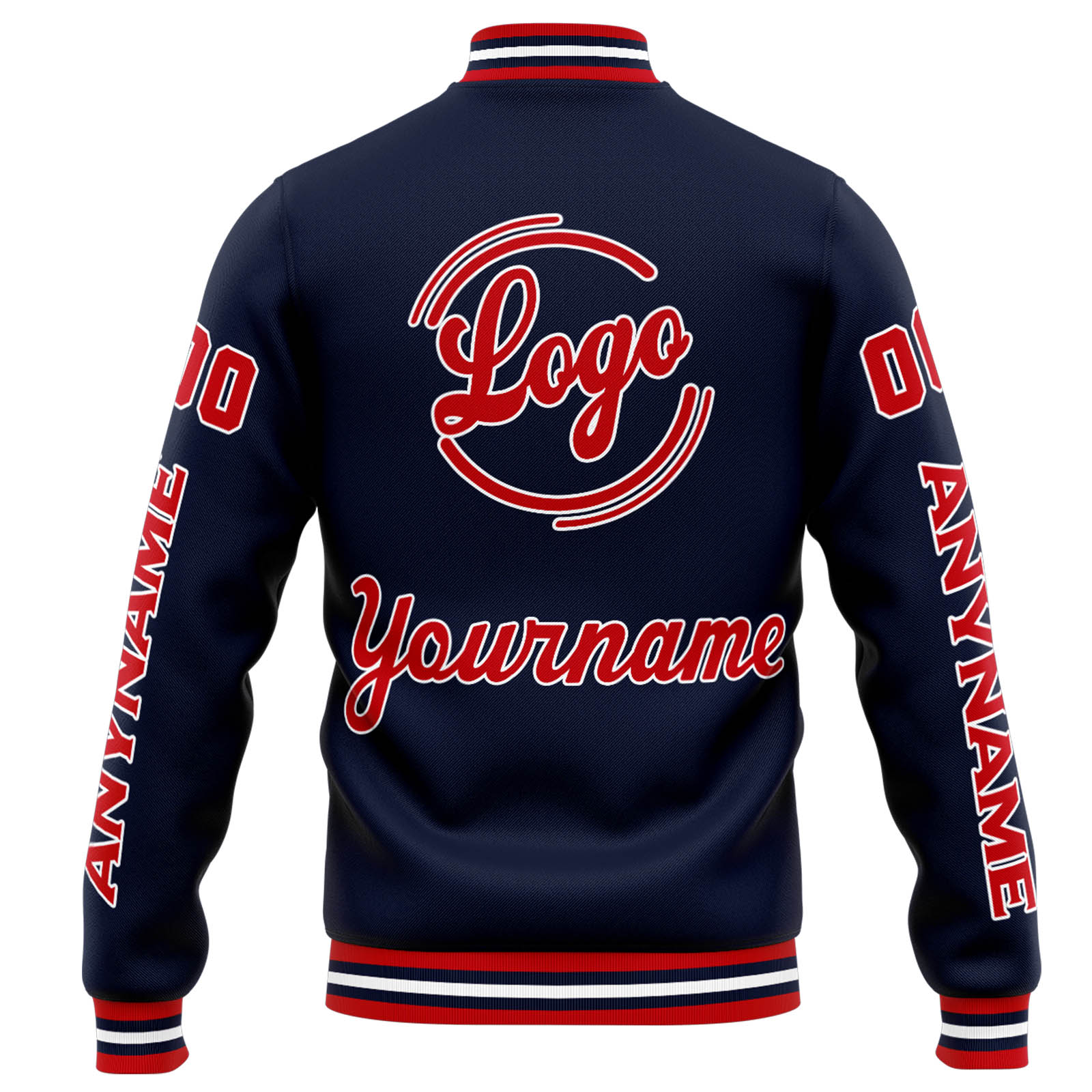 Custom Navy Red Varsity Jacket for Men Women and Youth with Personalized Letterman Jacket 
