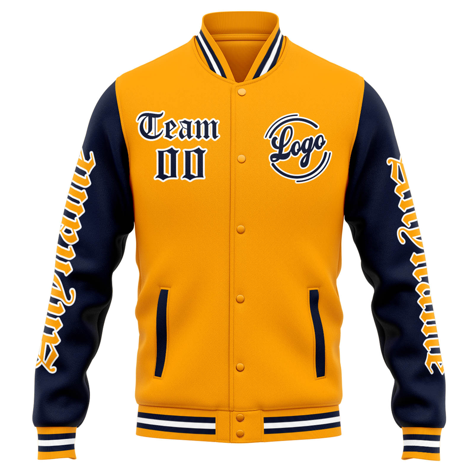 Custom Orange Navy Varsity Jacket for Men Women and Youth with Personalized Letterman Jacket 