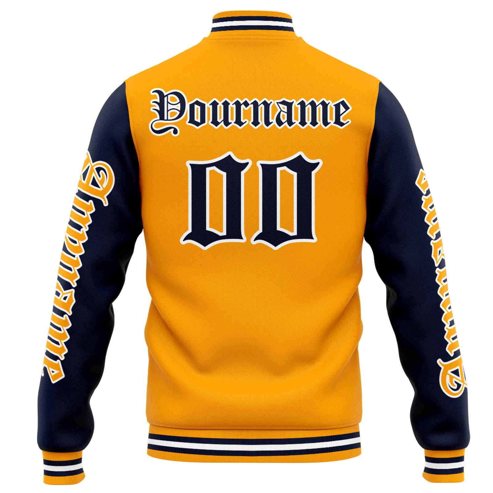 Custom Orange Navy Varsity Jacket for Men Women and Youth with Personalized Letterman Jacket 