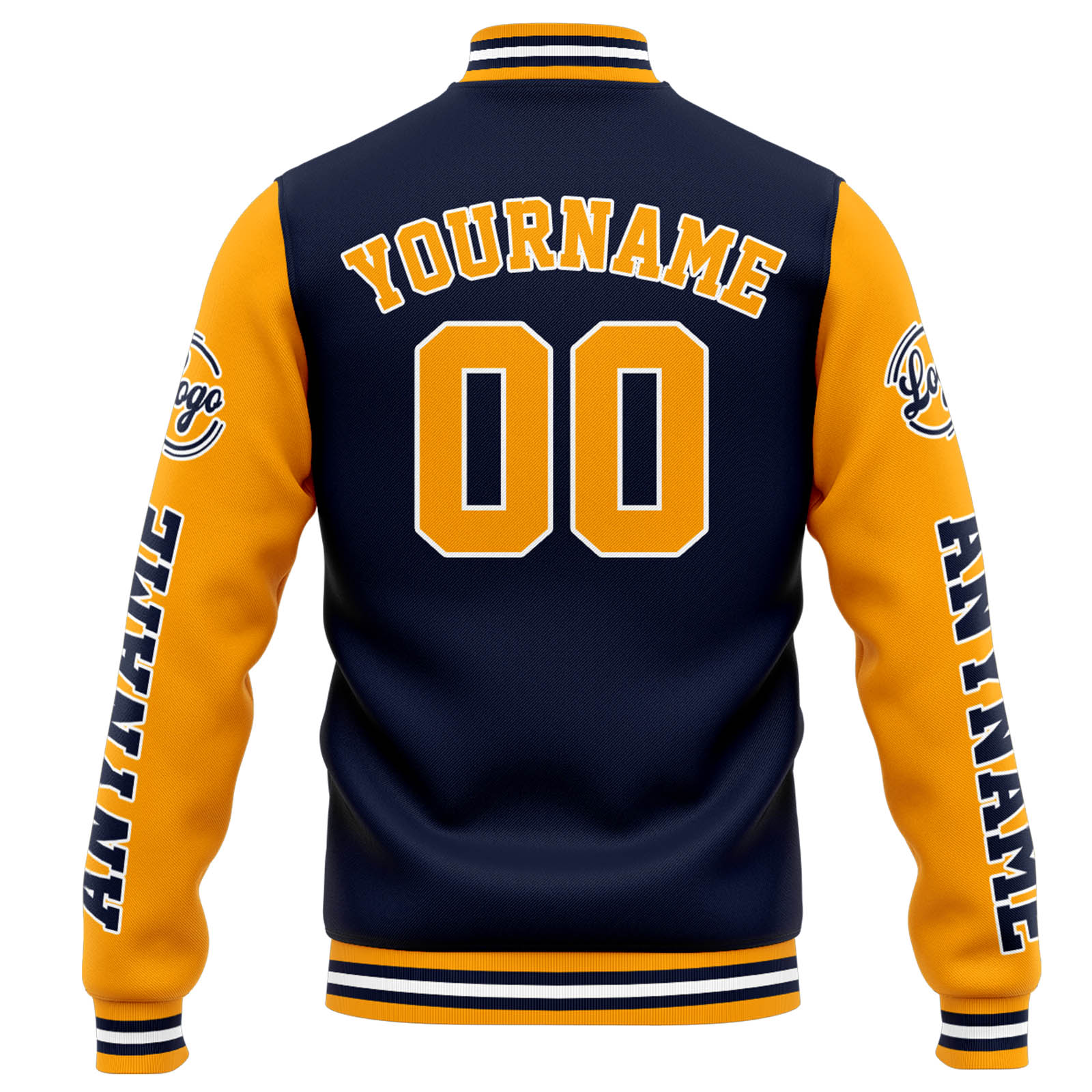 Custom Navy Orange Varsity Jacket for Men Women and Youth with Personalized Letterman Jacket 