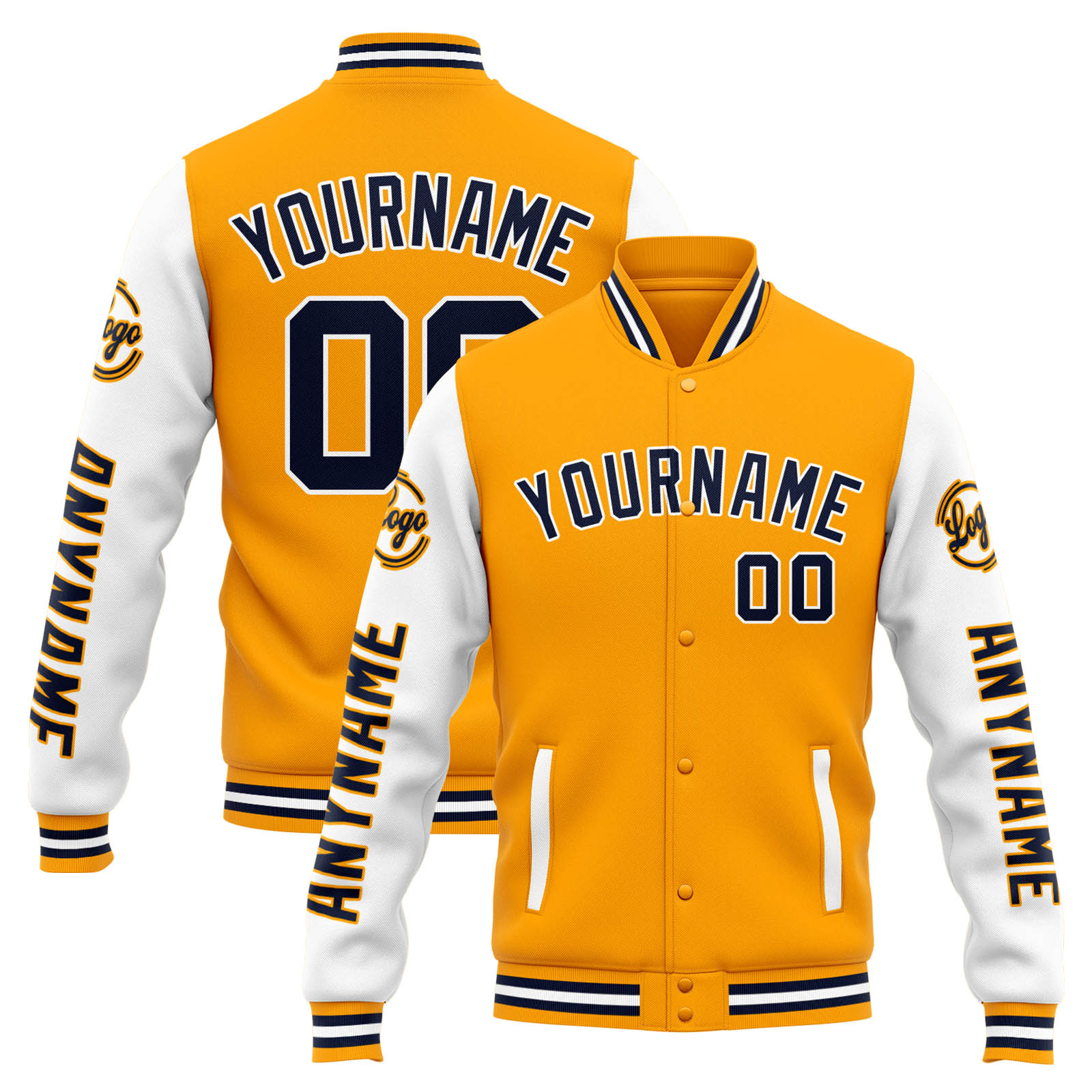 Custom Orange White Varsity Jacket for Men Women and Youth with Personalized Letterman Jacket 