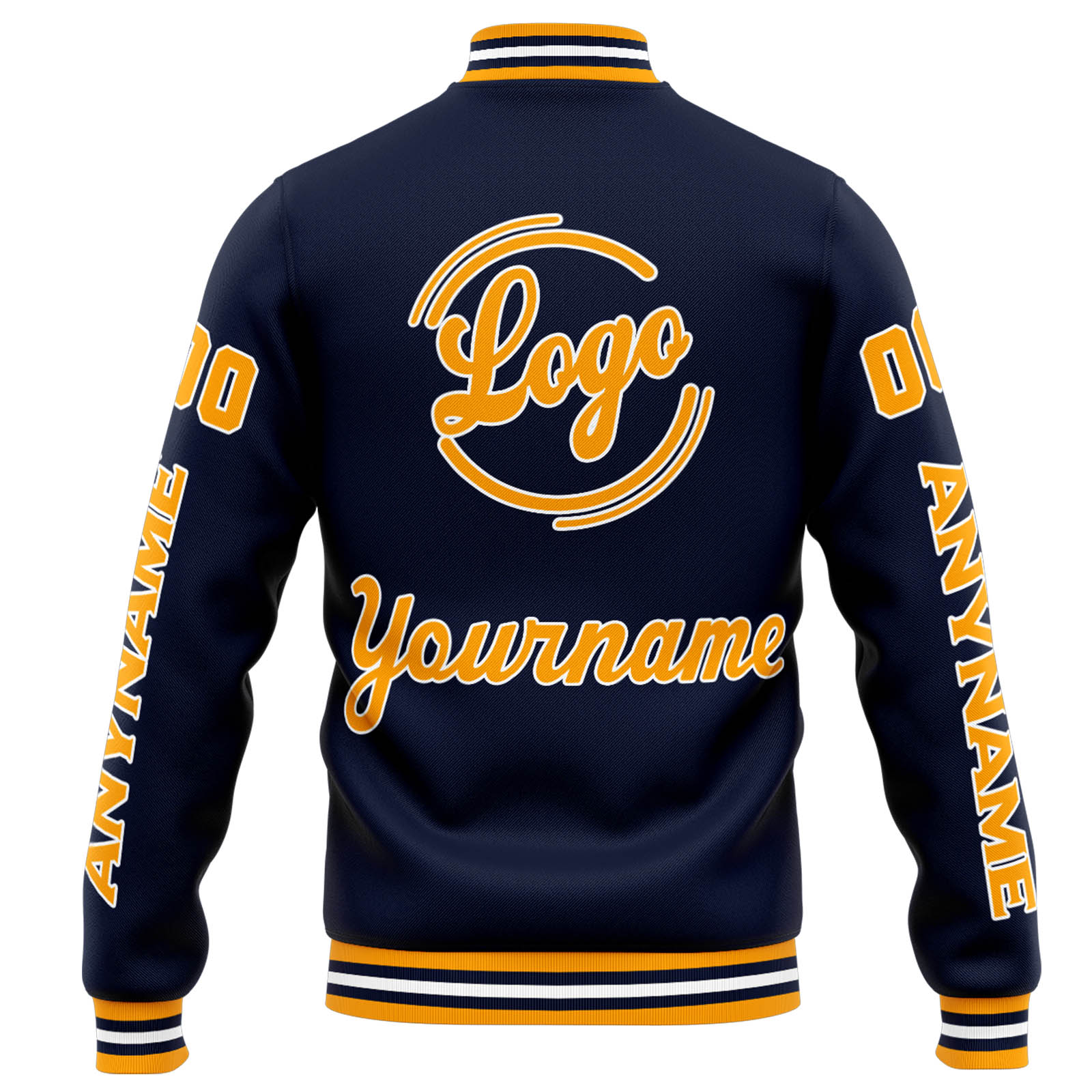 Custom Navy Orange Varsity Jacket for Men Women and Youth with Personalized Letterman Jacket 