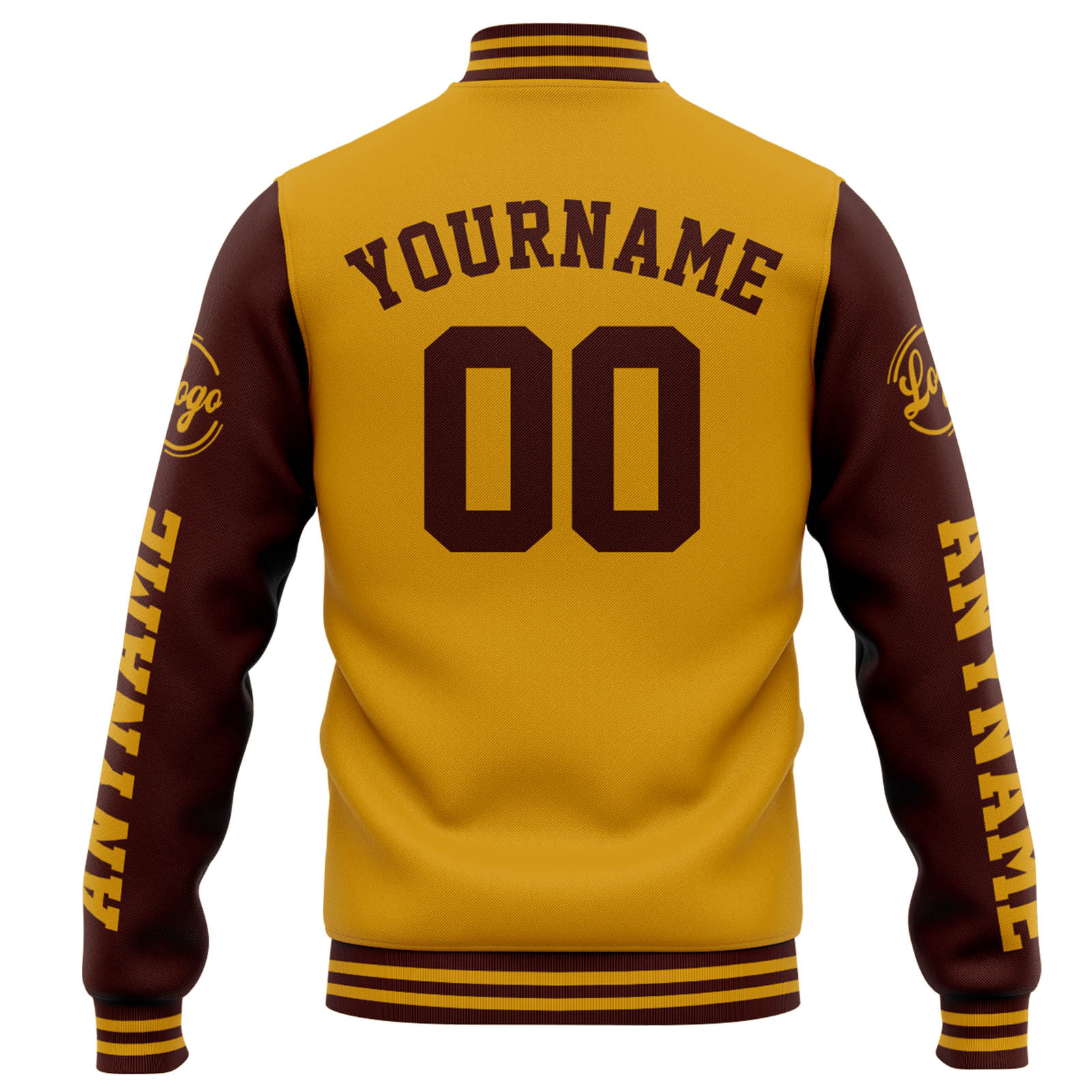 Custom Gold Burgundy Varsity Jacket for Men Women and Youth with Personalized Letterman Jacket 