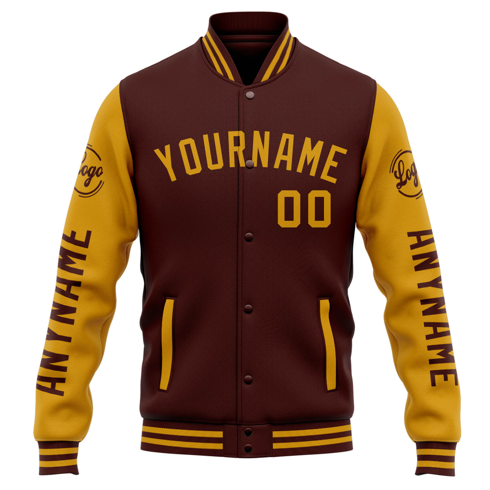 Custom Burgundy Gold Varsity Jacket for Men Women and Youth with Personalized Letterman Jacket 