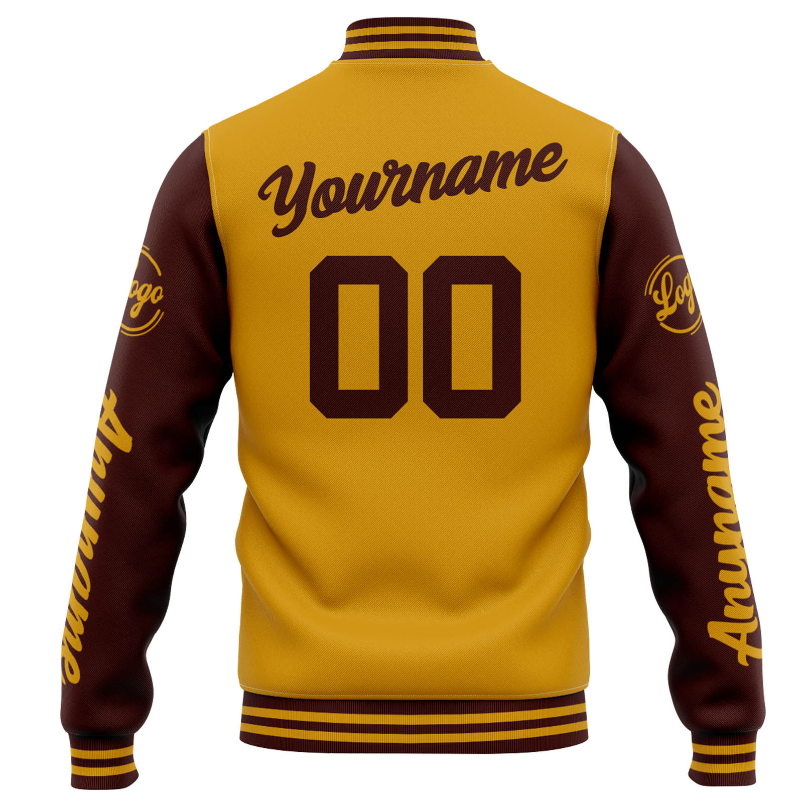 Custom Gold Burgundy Varsity Jacket for Men Women and Youth with Personalized Letterman Jacket 