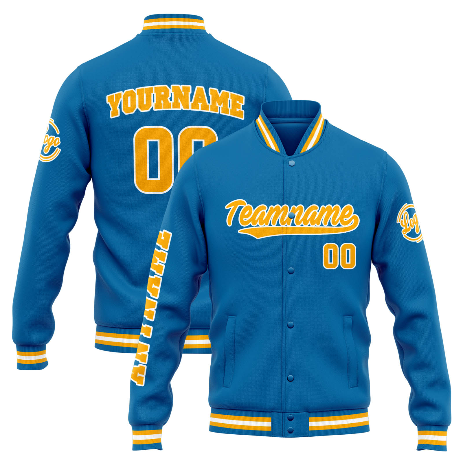 Custom Blue Orange Varsity Jacket for Men Women and Youth with Personalized Letterman Jacket 