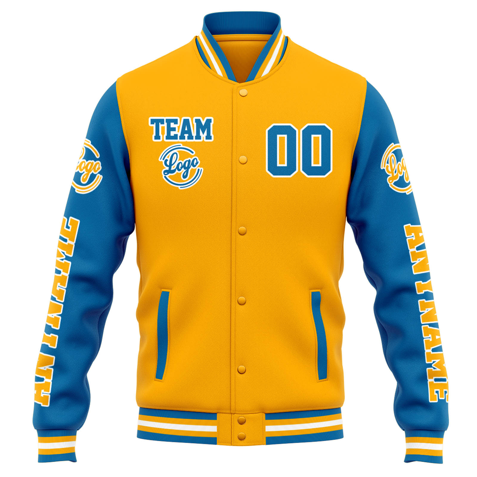 Custom Orange Blue Varsity Jacket for Men Women and Youth with Personalized Letterman Jacket 