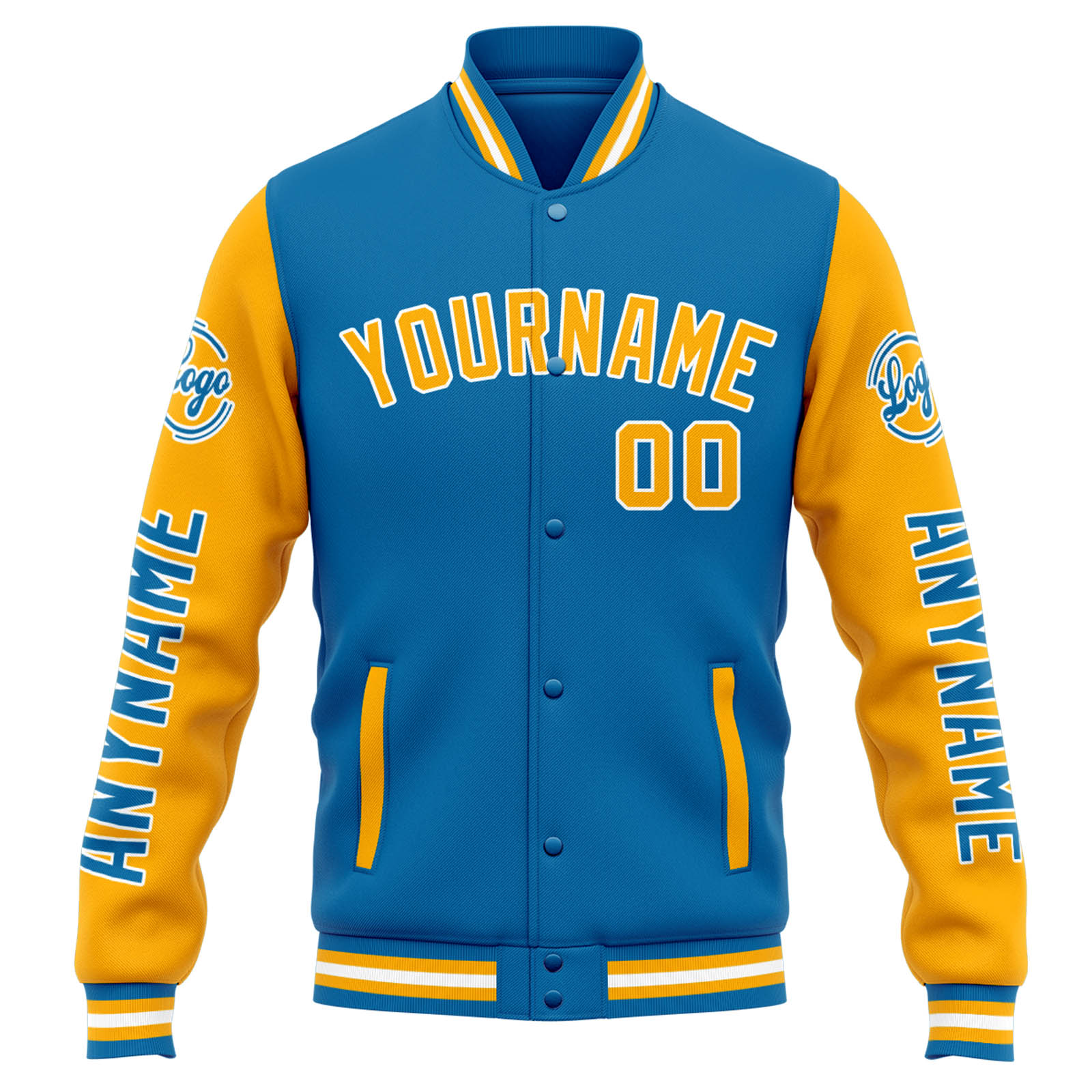 Custom Blue Orange Varsity Jacket for Men Women and Youth with Personalized Letterman Jacket 