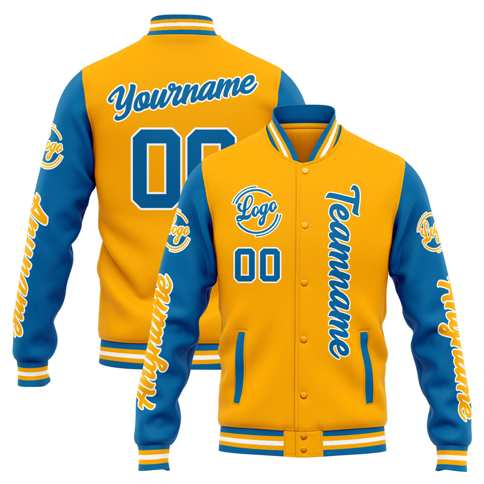 Custom Orange Blue Varsity Jacket for Men Women and Youth with Personalized Letterman Jacket 