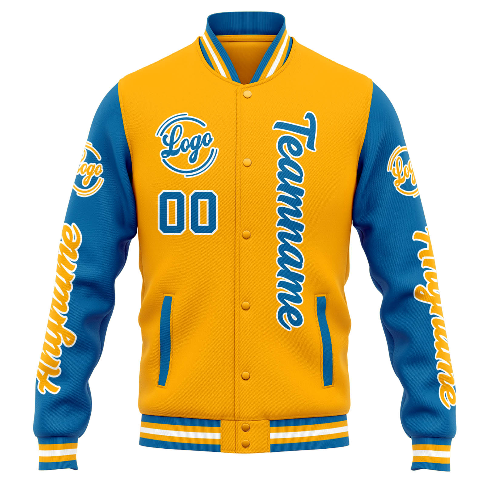 Custom Orange Blue Varsity Jacket for Men Women and Youth with Personalized Letterman Jacket 
