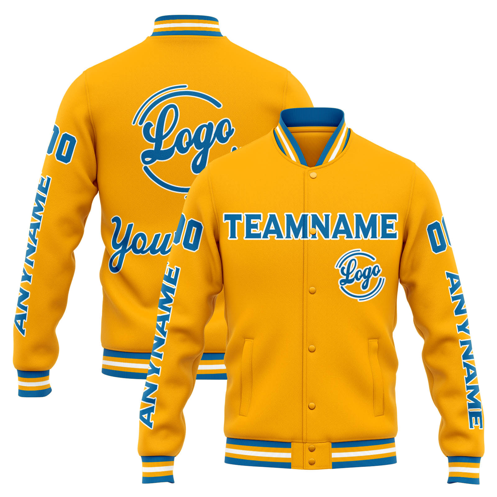 Custom Orange Blue Varsity Jacket for Men Women and Youth with Personalized Letterman Jacket 