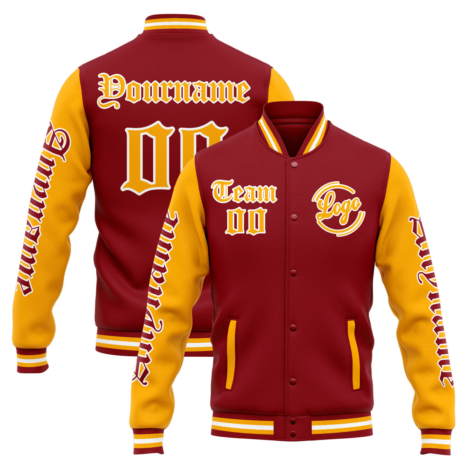 Custom Red Orange Varsity Jacket for Men Women and Youth with Personalized Letterman Jacket 