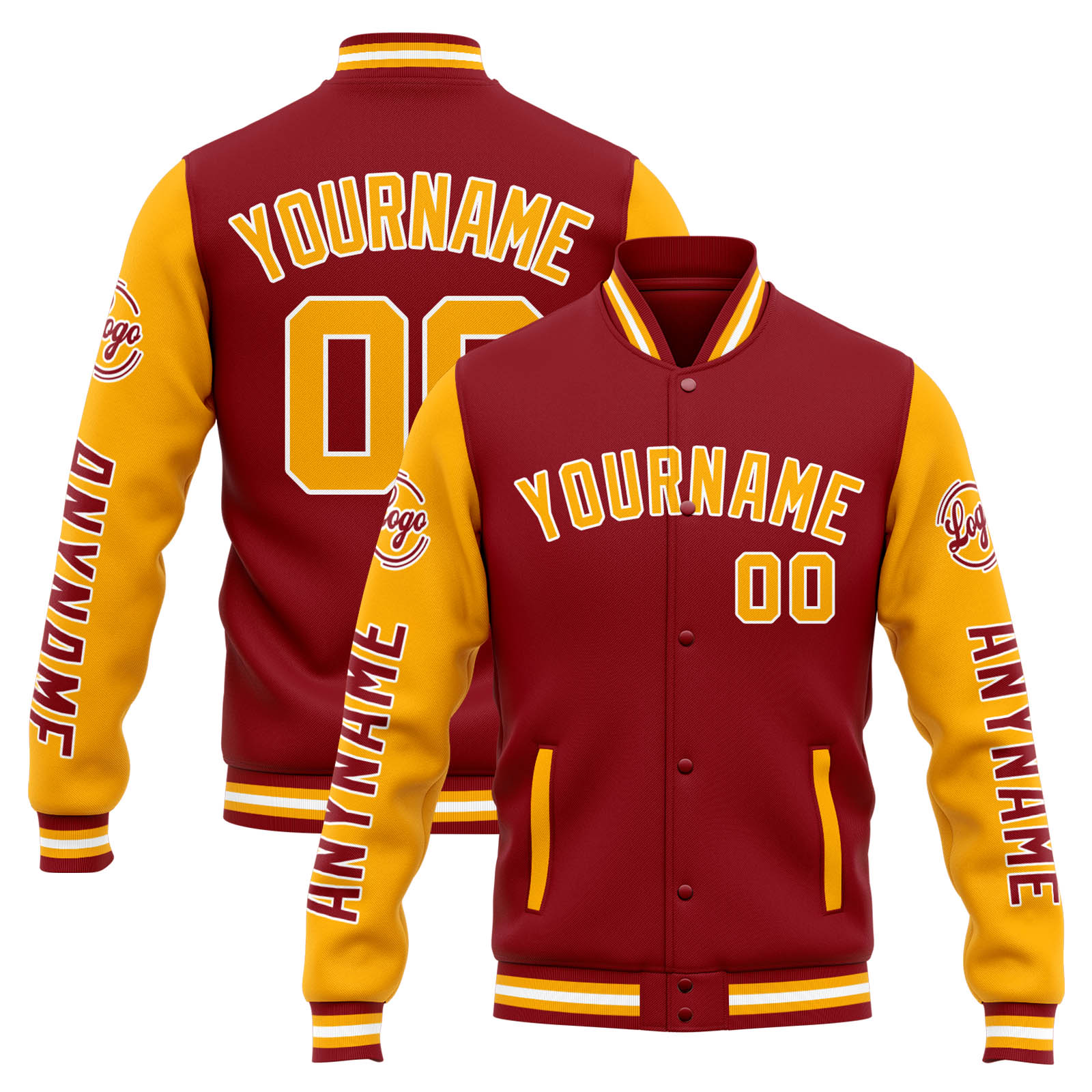 Custom Red Orange Varsity Jacket for Men Women and Youth with Personalized Letterman Jacket 