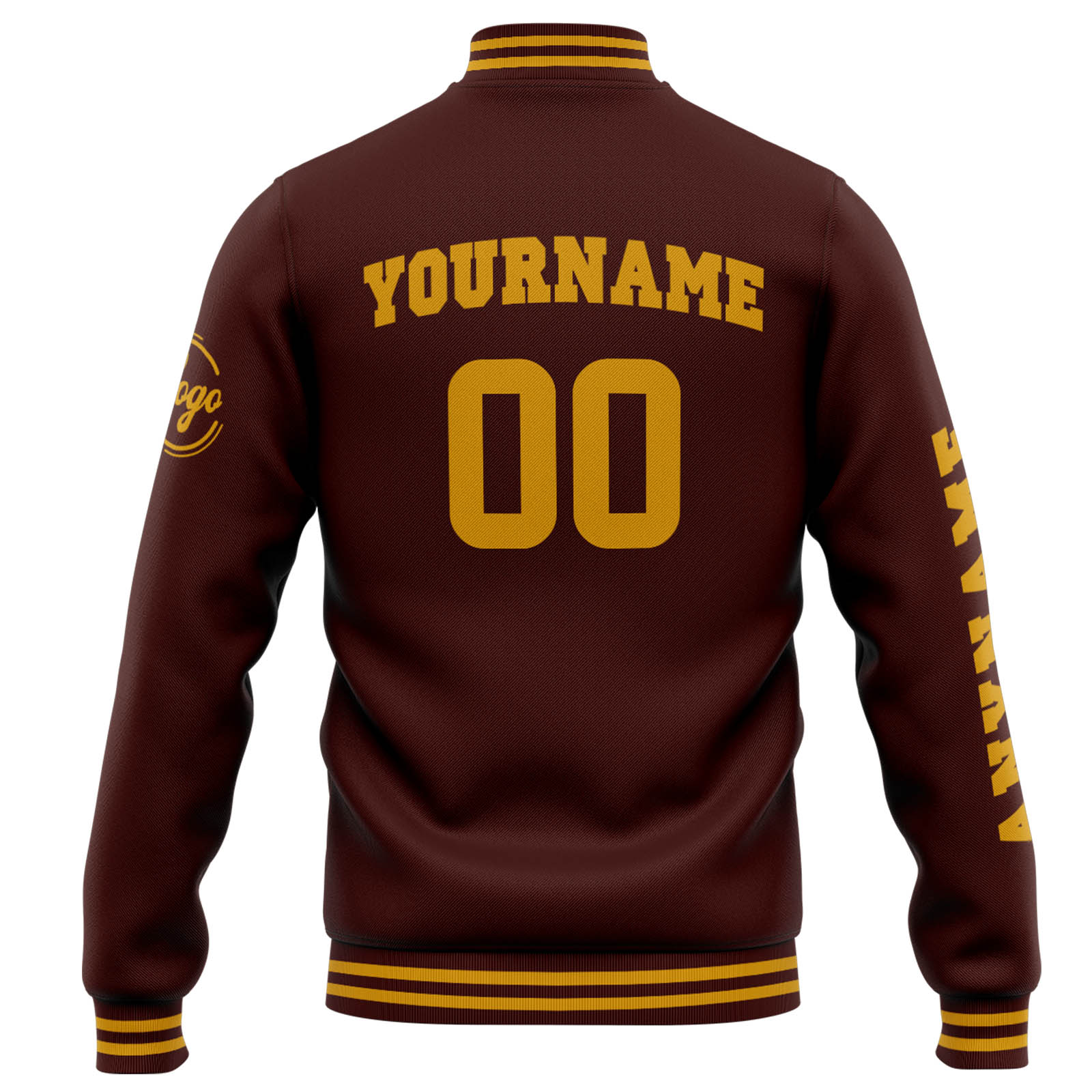 Custom Burgundy Gold Varsity Jacket for Men Women and Youth with Personalized Letterman Jacket 