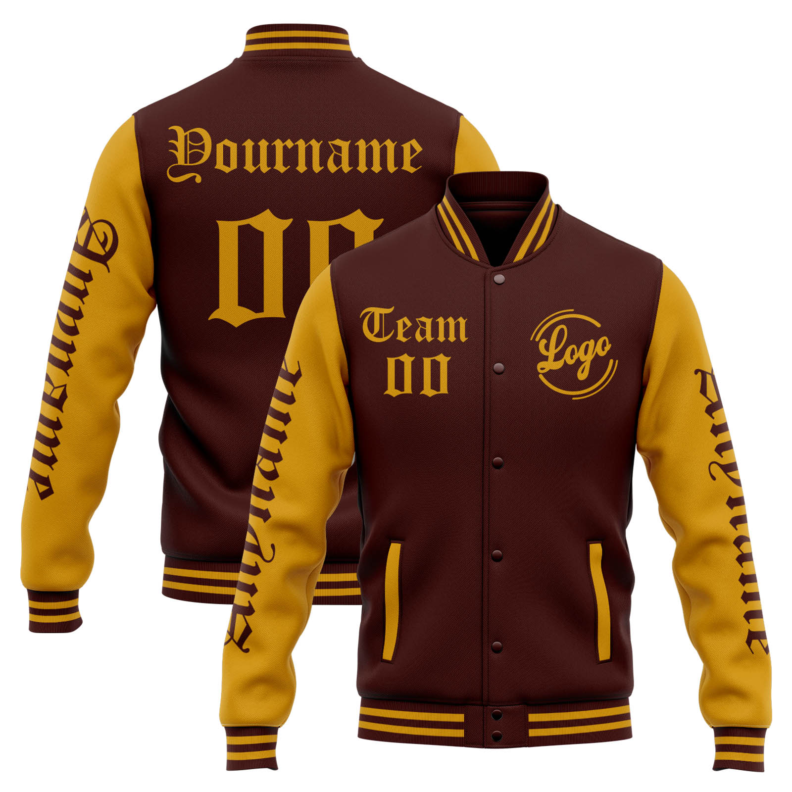 Custom Burgundy Gold Varsity Jacket for Men Women and Youth with Personalized Letterman Jacket 